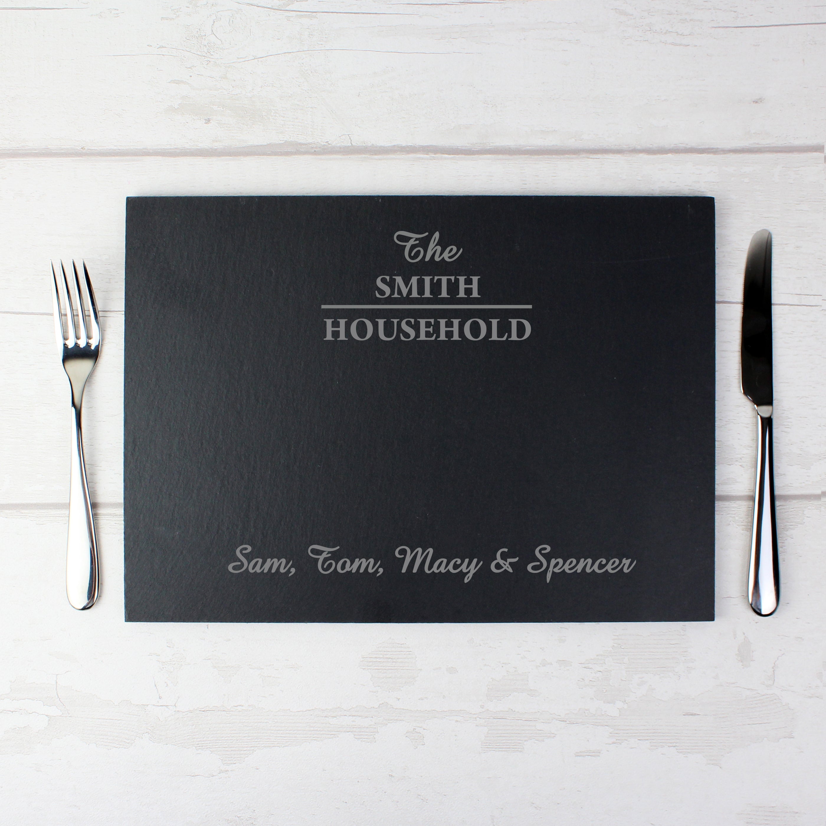 Kitchen, Baking & Dining Gifts Personalised Family Slate Placemat