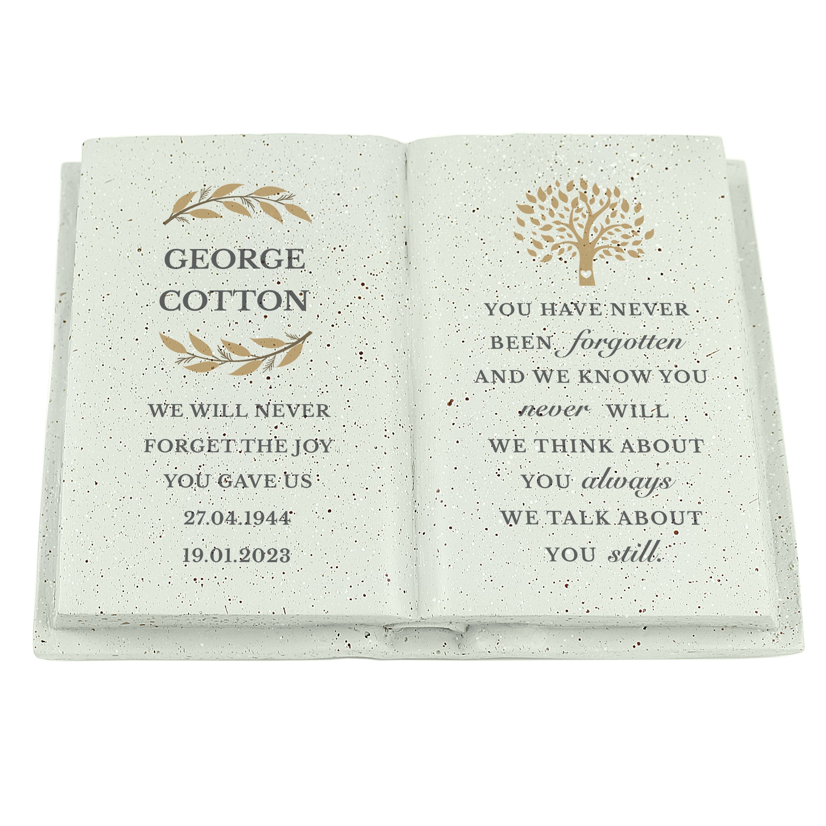 Ornaments Personalised Family Tree Memorial Resin Book