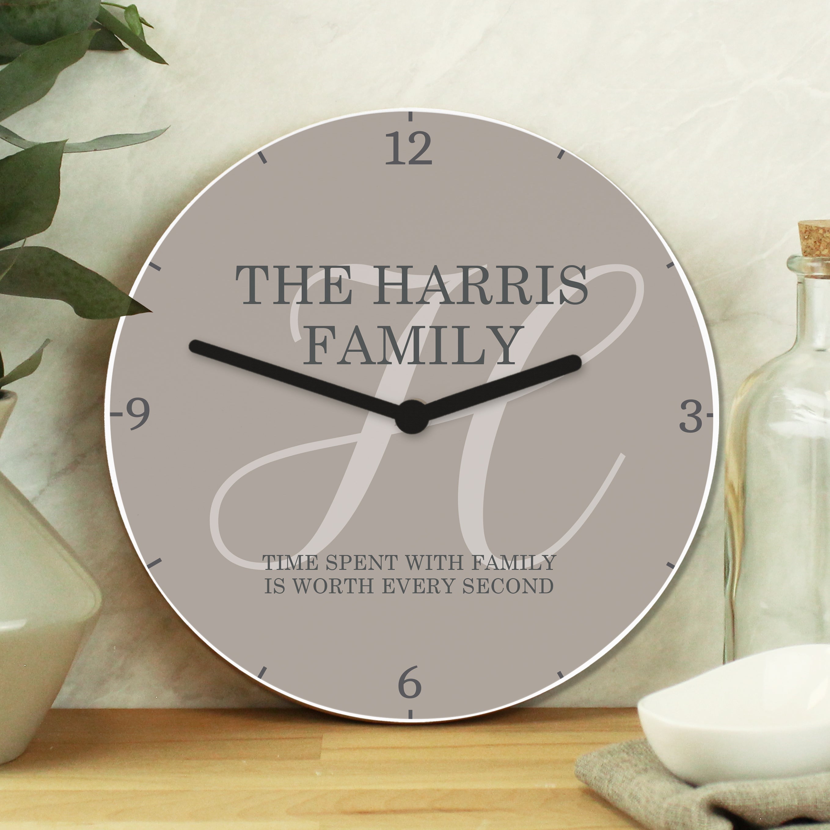 Clocks & Watches Personalised Family Wooden Clock