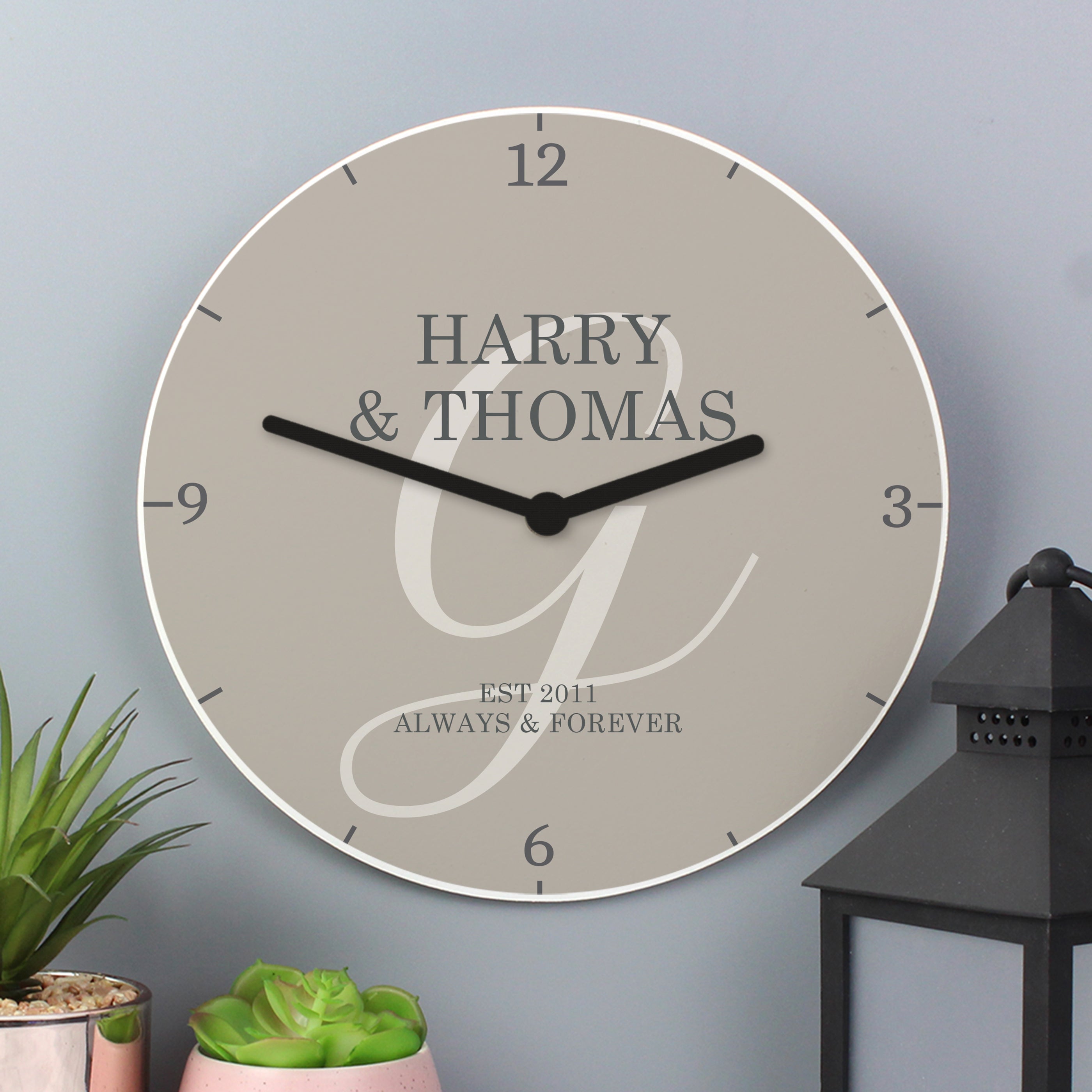Clocks & Watches Personalised Family Wooden Clock