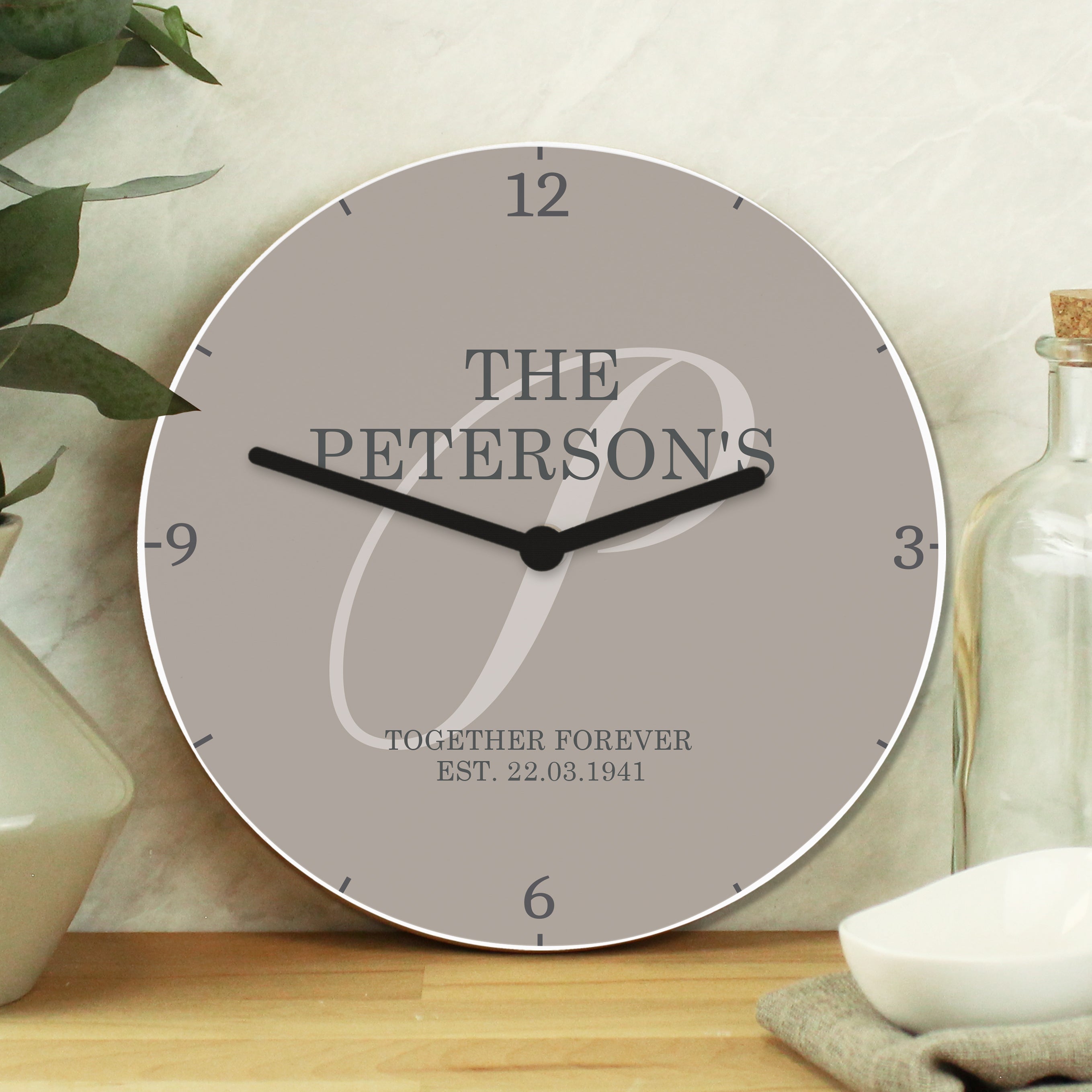 Clocks & Watches Personalised Family Wooden Clock