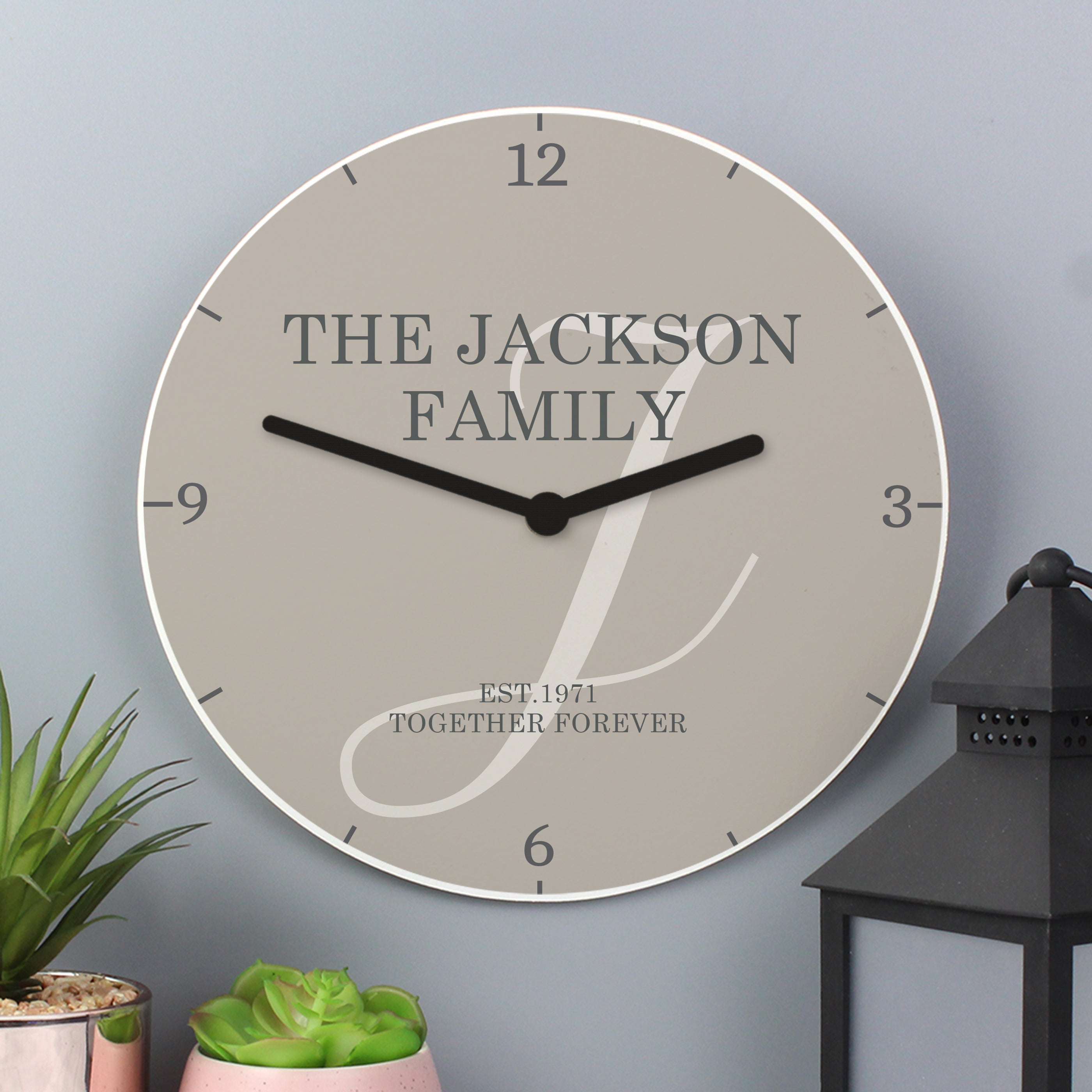Clocks & Watches Personalised Family Wooden Clock
