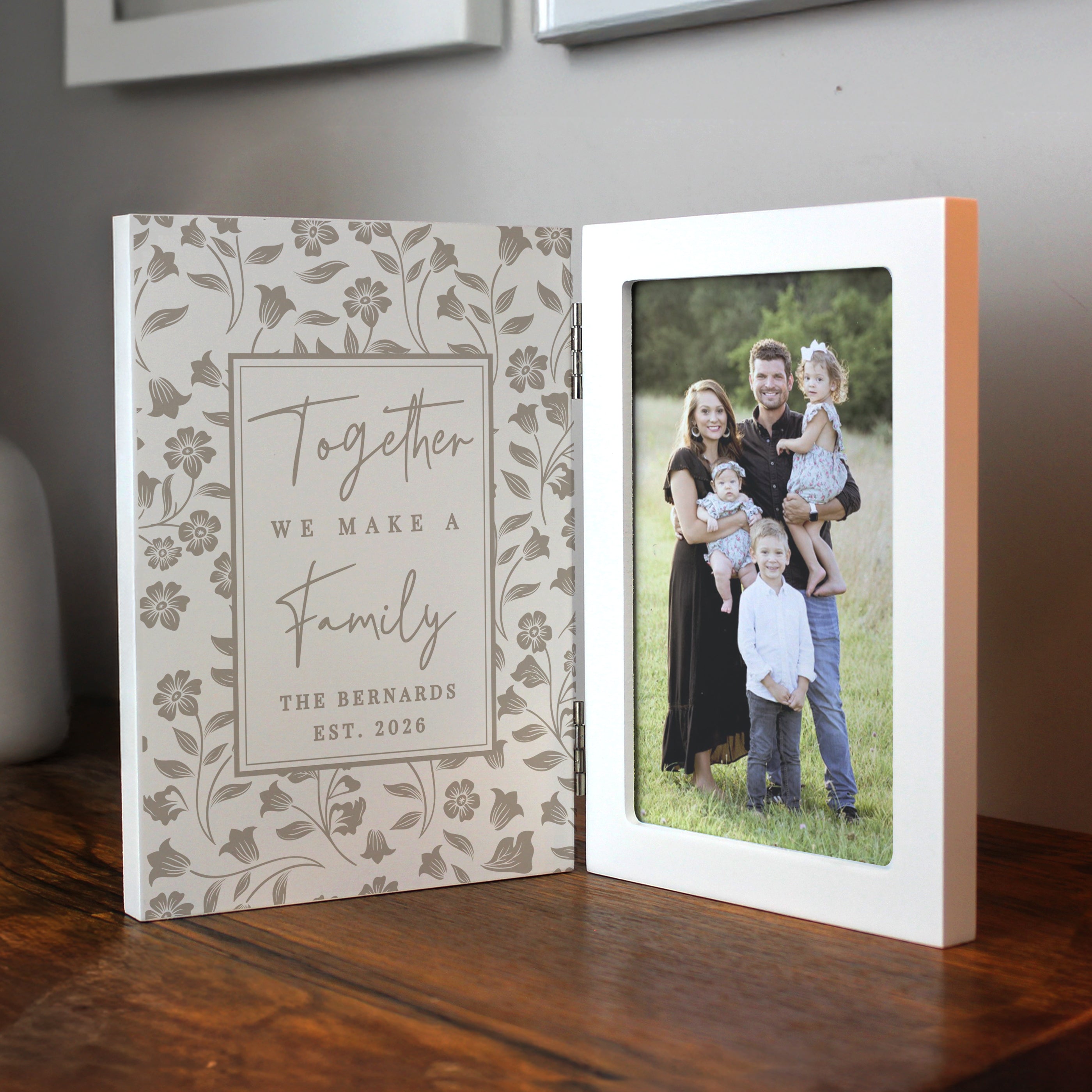 Photo Frames, Albums and Guestbooks Personalised Family Wooden Hinged 6x4 Photo Frame