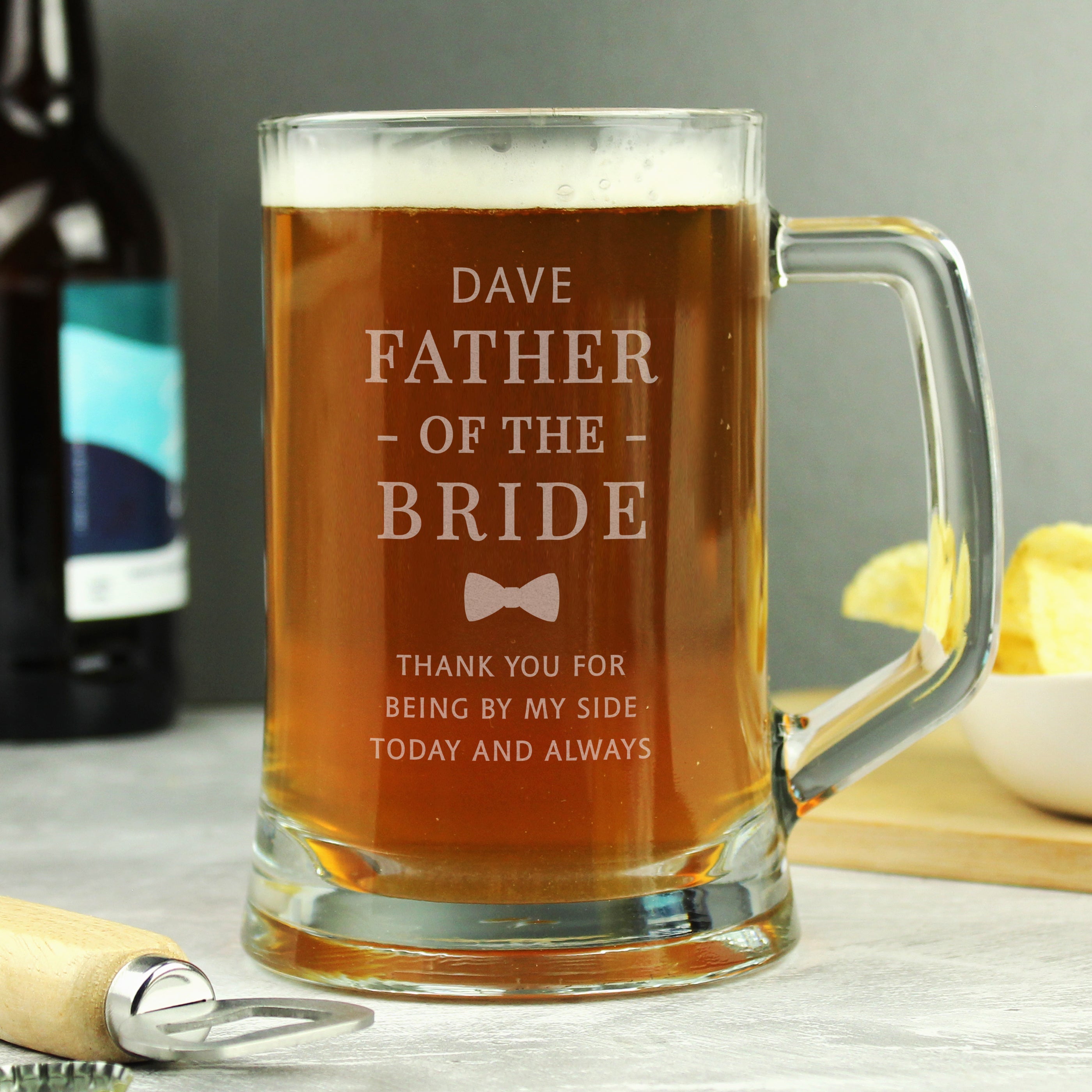 Glasses & Barware Personalised Father of the Bride Pint Stern Tankard