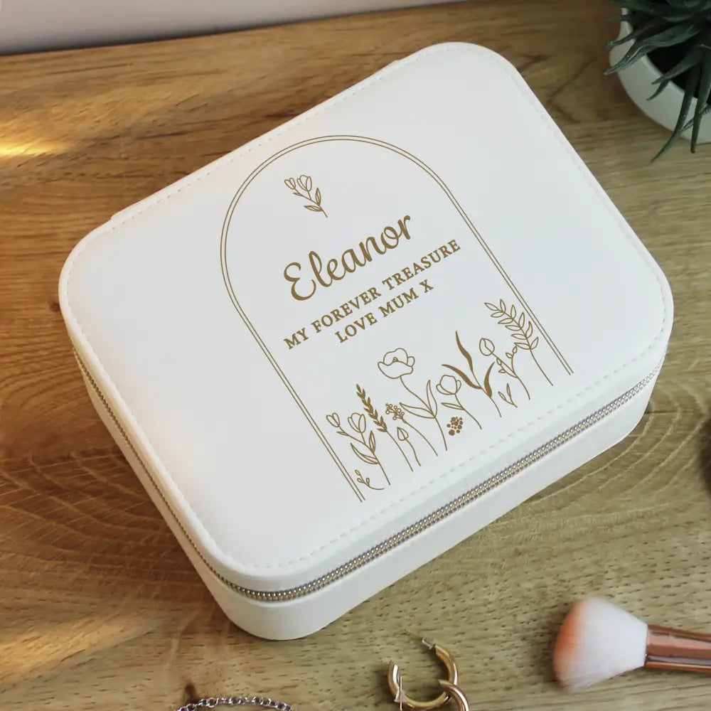 Trinket, Jewellery & Keepsake Boxes Personalised Floral Arch Travel Jewellery Box
