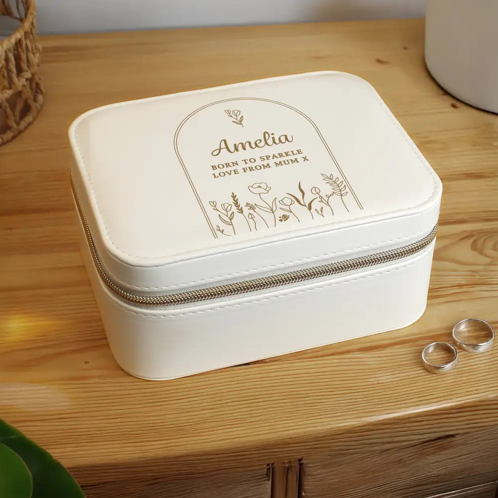 Trinket, Jewellery & Keepsake Boxes Personalised Floral Arch Travel Jewellery Box