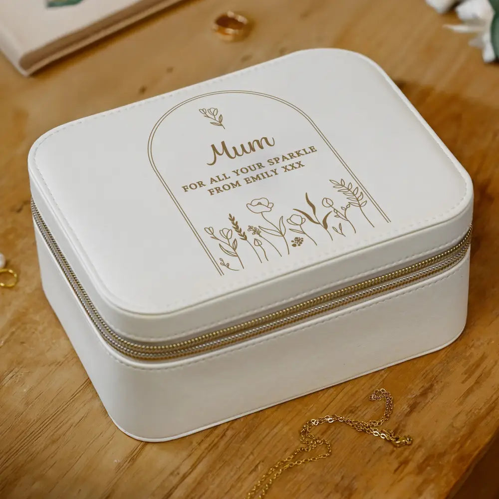 Trinket, Jewellery & Keepsake Boxes Personalised Floral Arch Travel Jewellery Box