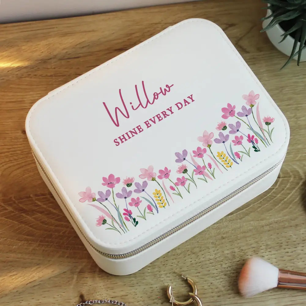 Trinket, Jewellery & Keepsake Boxes Personalised Floral Travel Jewellery Box