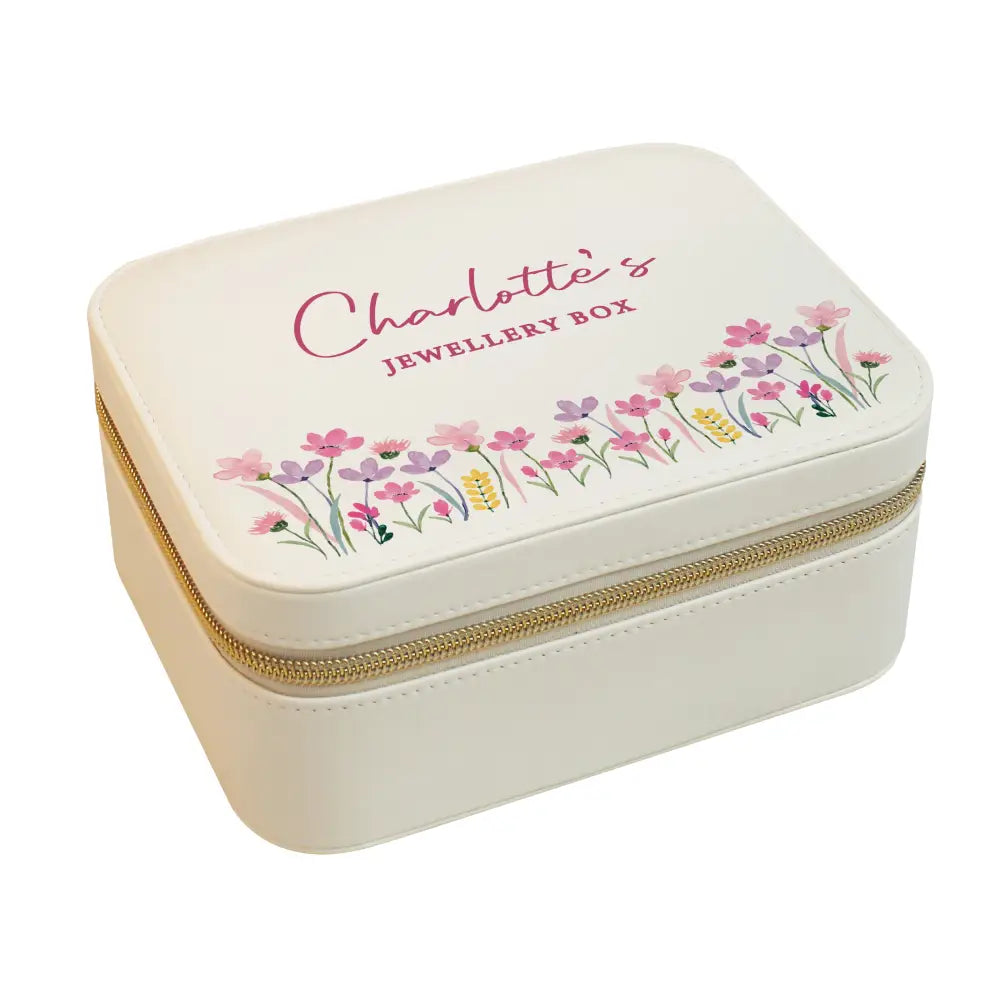 Trinket, Jewellery & Keepsake Boxes Personalised Floral Travel Jewellery Box