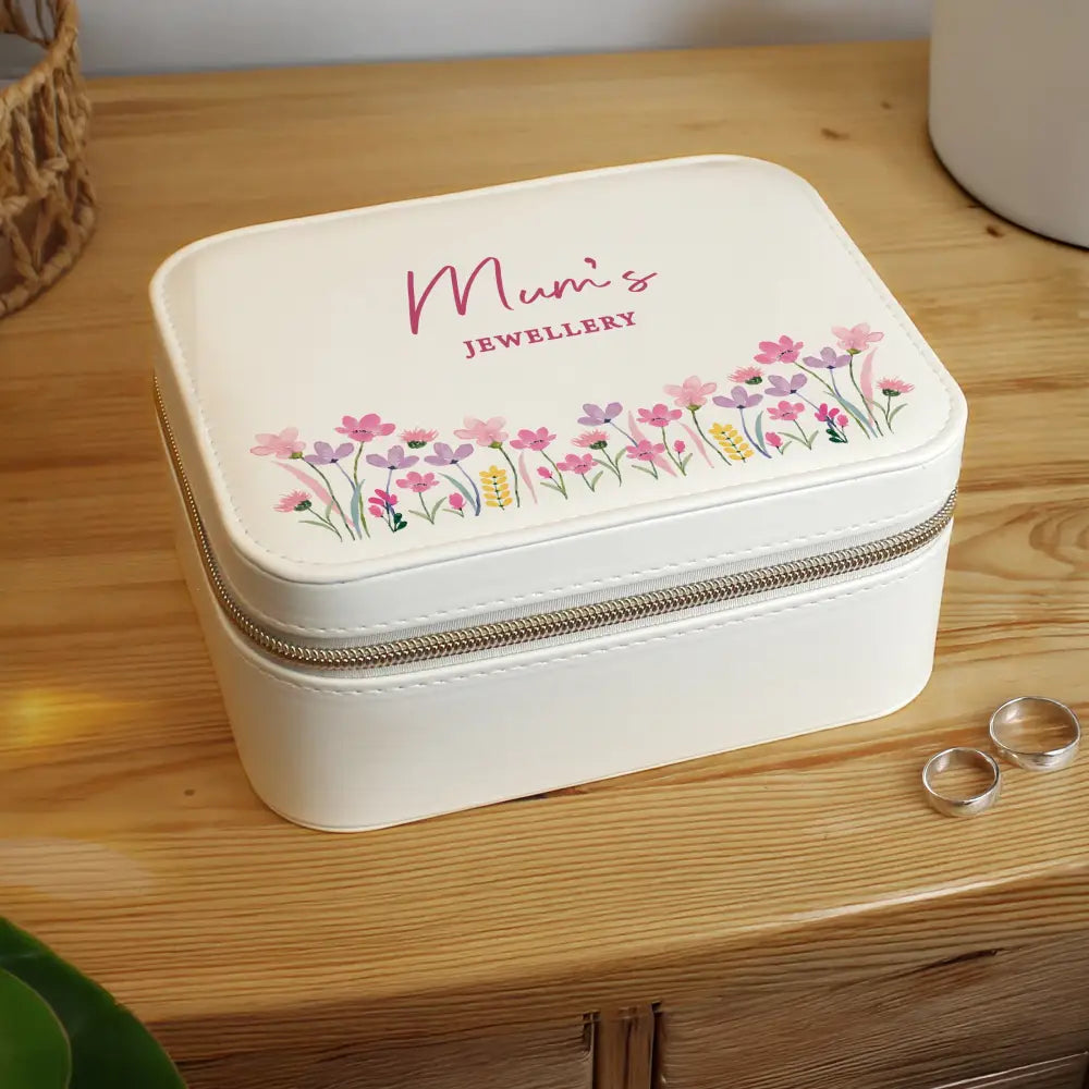 Trinket, Jewellery & Keepsake Boxes Personalised Floral Travel Jewellery Box