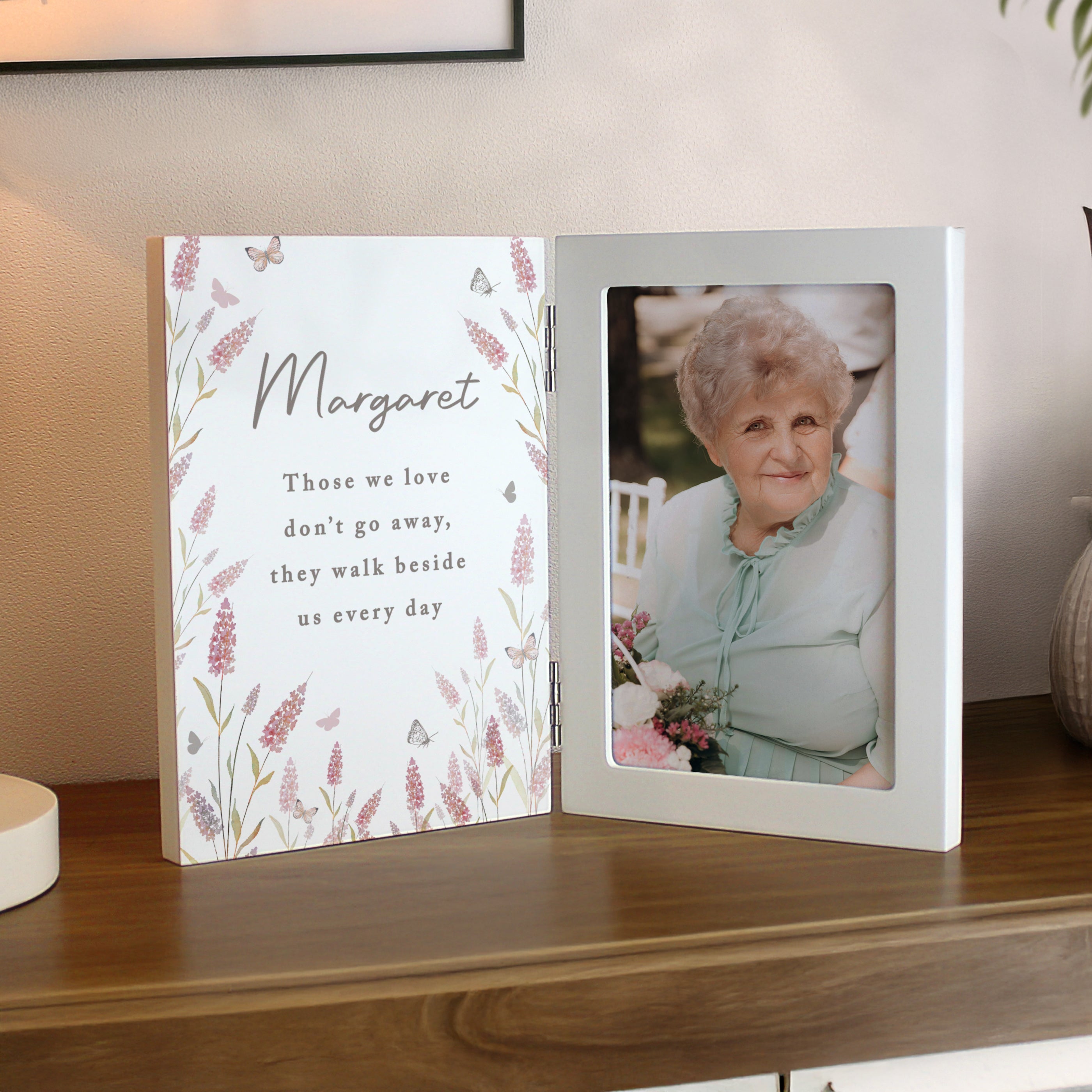 Photo Frames, Albums and Guestbooks Personalised Floral Wooden Hinged 6x4 Photo Frame