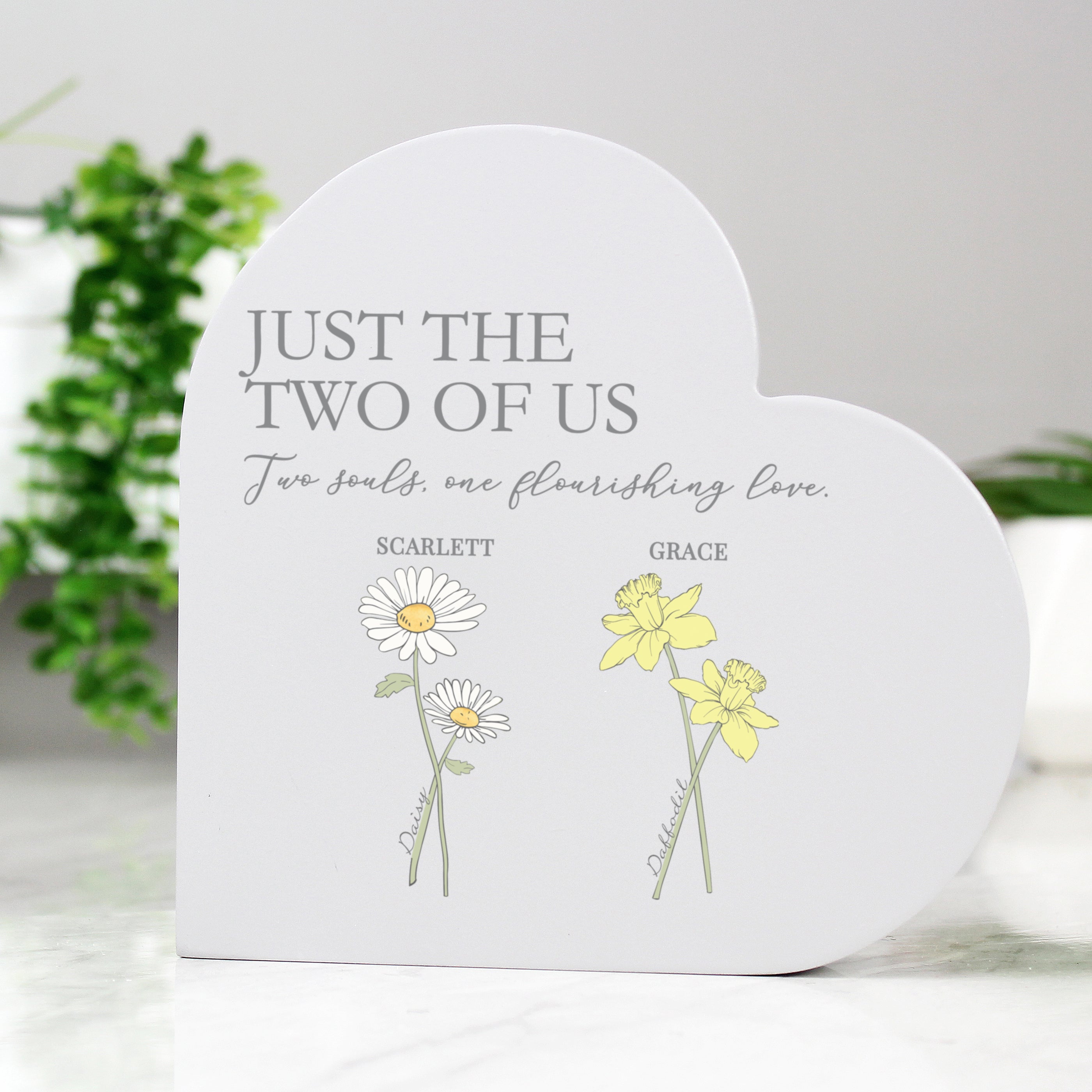 Ornaments Personalised Flower of the Month Family Heart Ornament