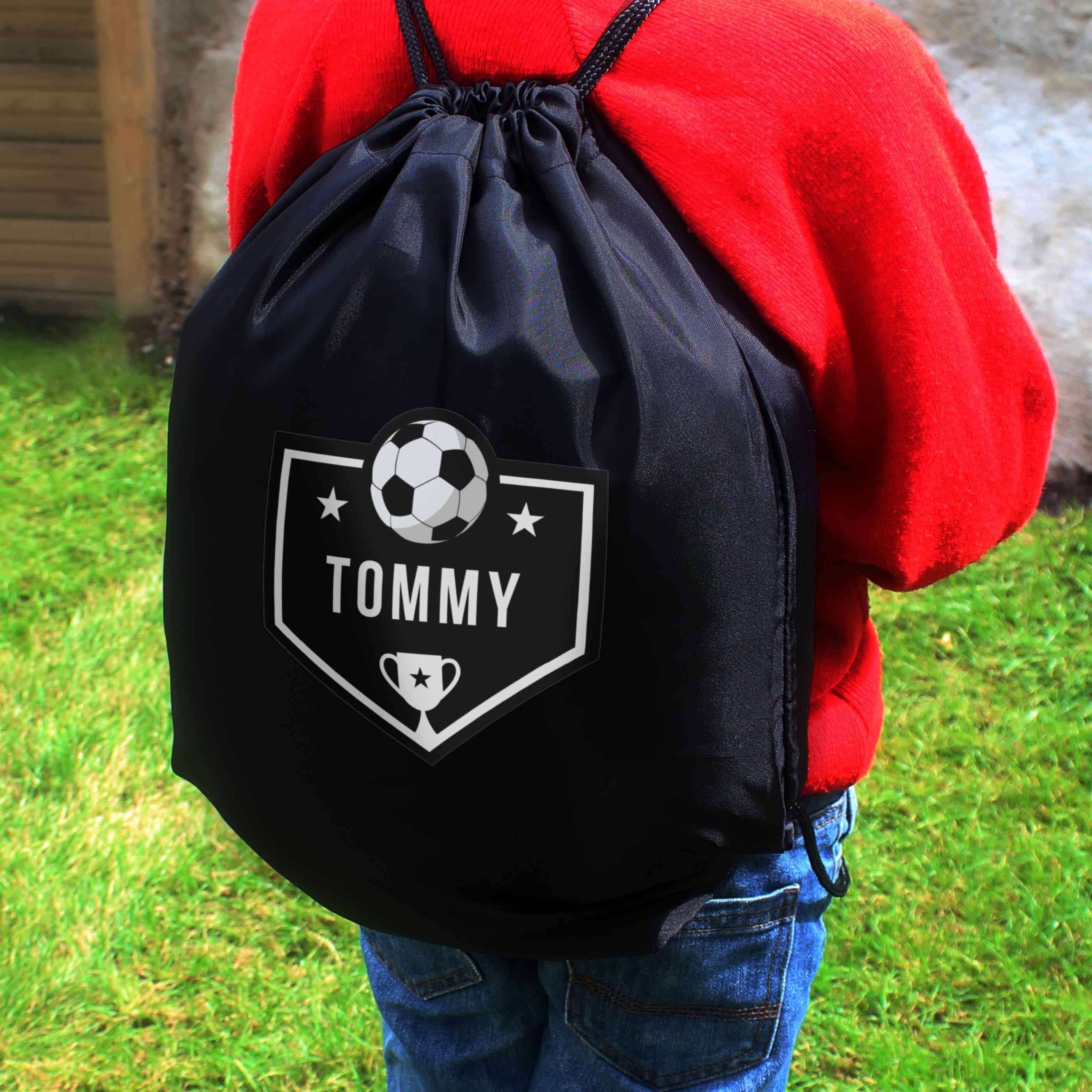 Textiles Personalised Football Banner Black Kit Bag