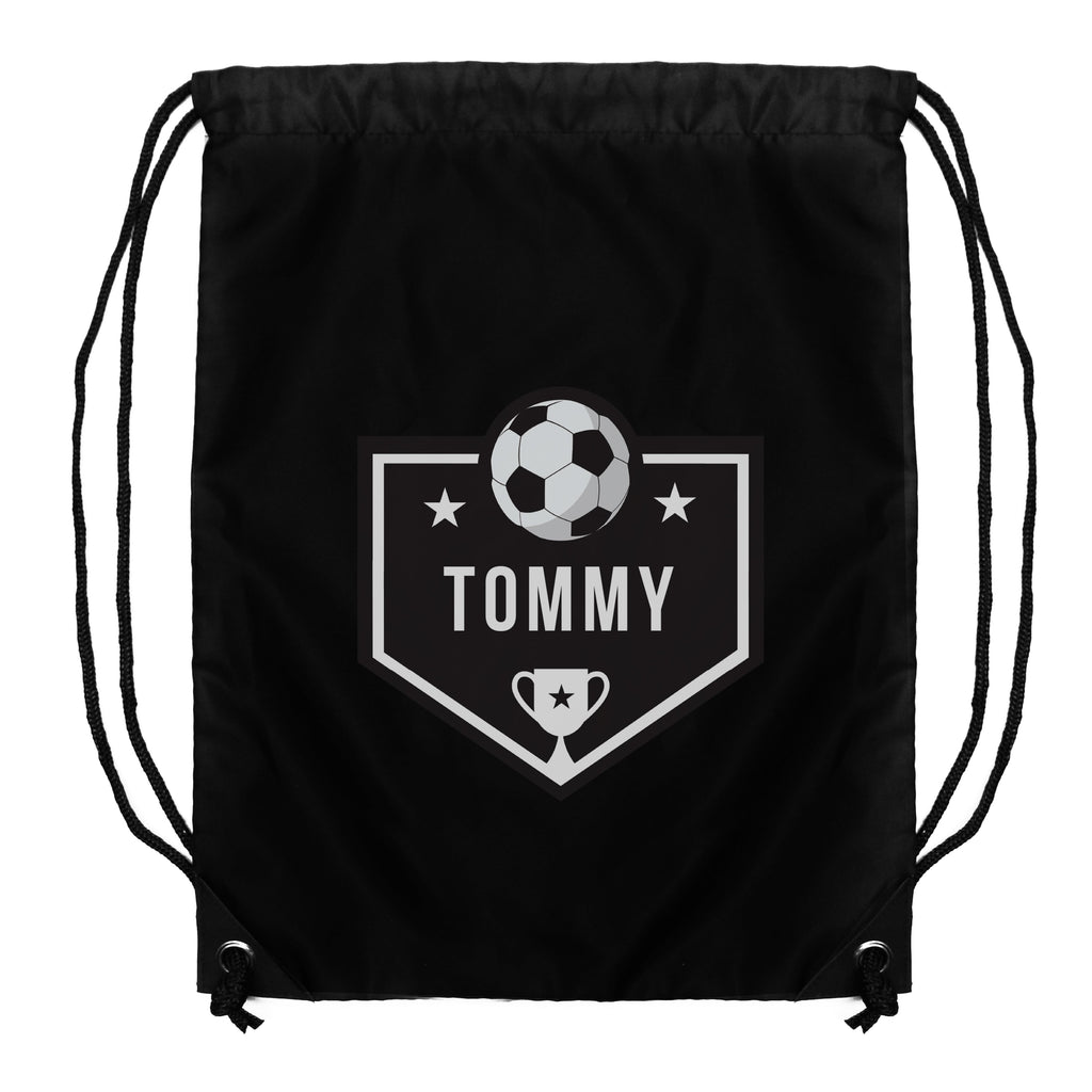 Textiles Personalised Football Banner Black Kit Bag
