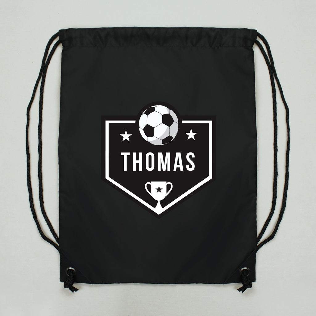 Textiles Personalised Football Banner Black Kit Bag
