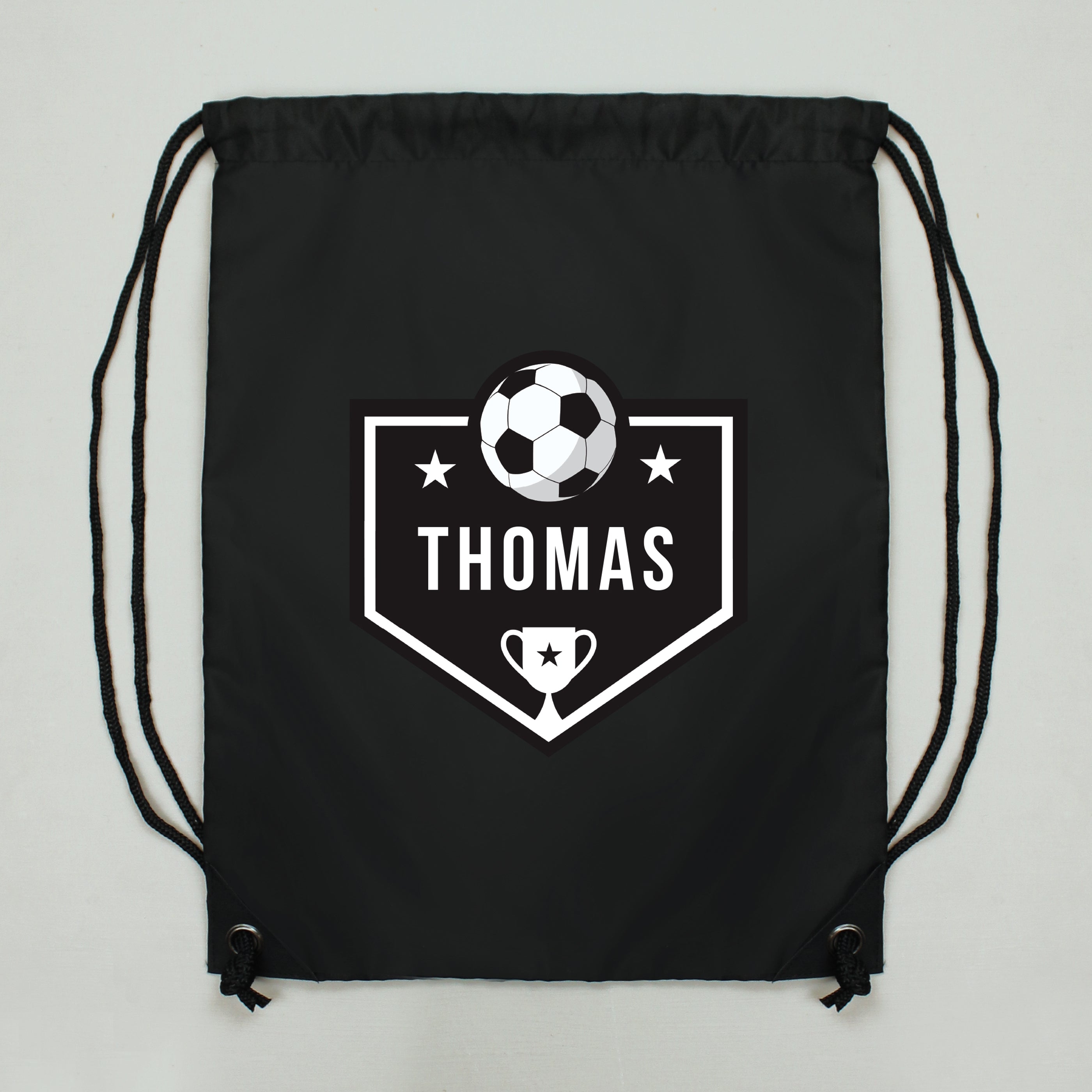 Textiles Personalised Football Banner Black Kit Bag