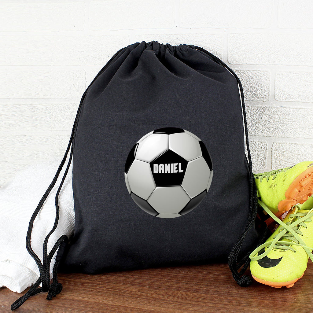 Textiles Personalised Football Black Kit Bag