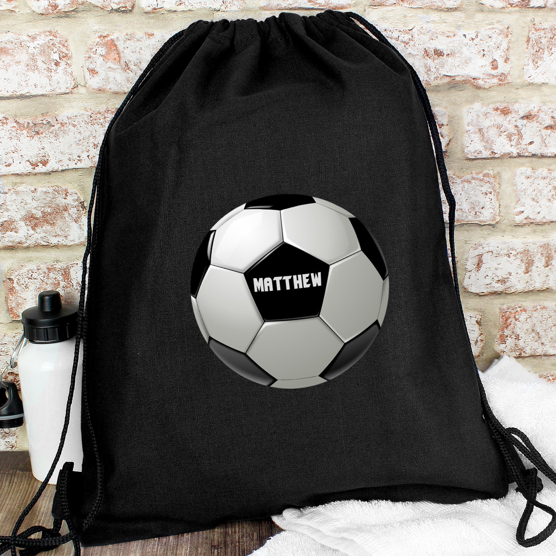 Textiles Personalised Football Black Kit Bag