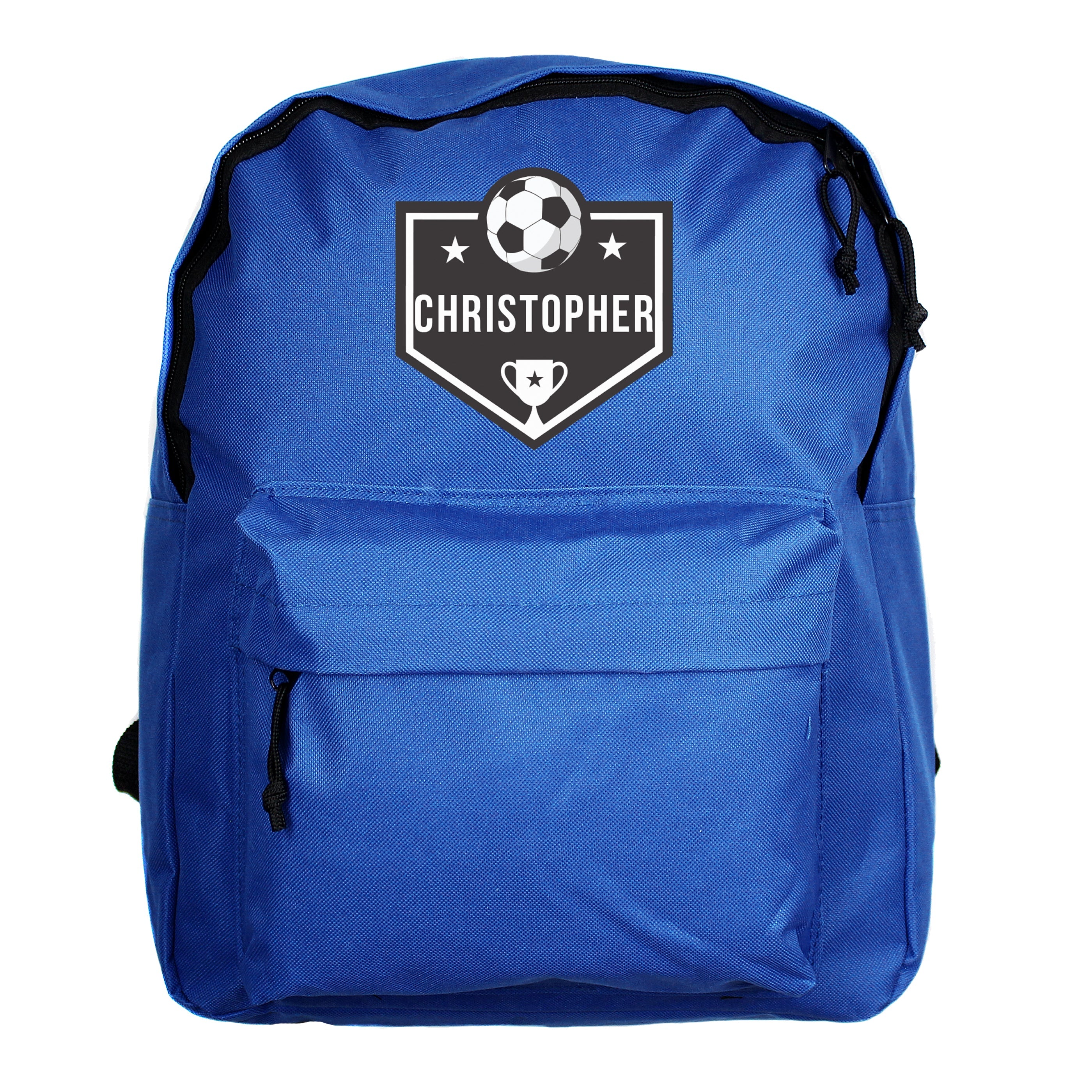 Textiles Personalised Football Blue Backpack