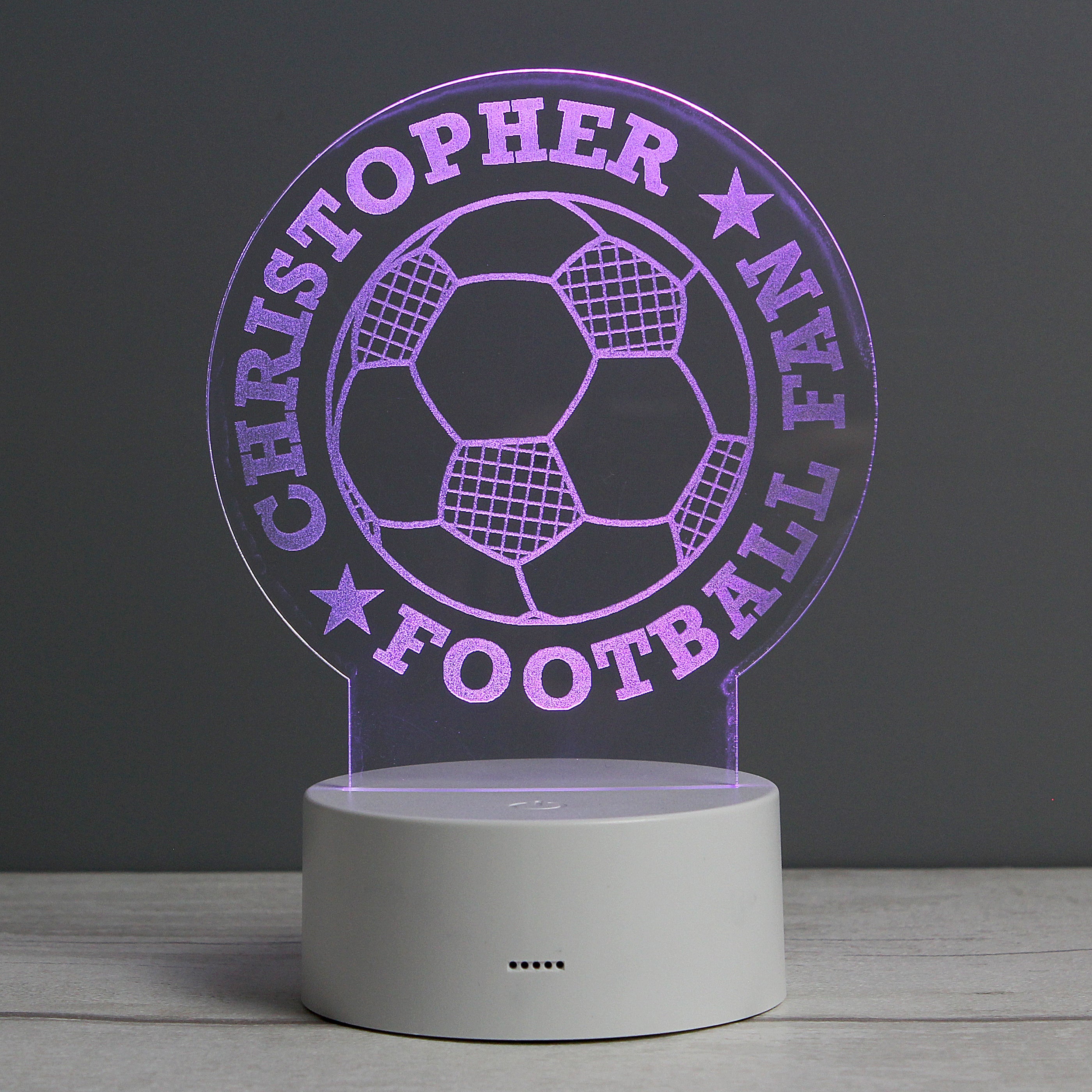 Candles & Reed Diffusers Personalised Football LED Colour Changing Desk Night Light