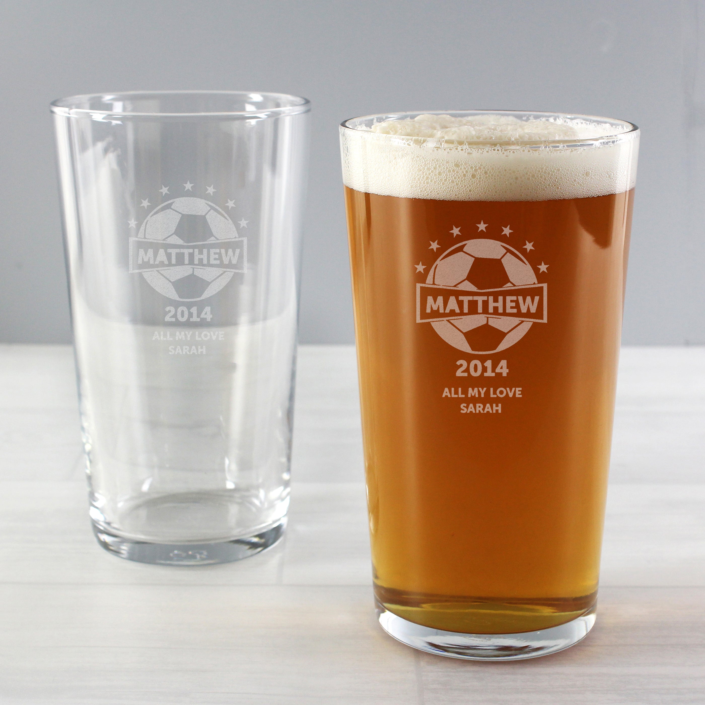 Glasses & Barware Personalised Football Pint Glass
