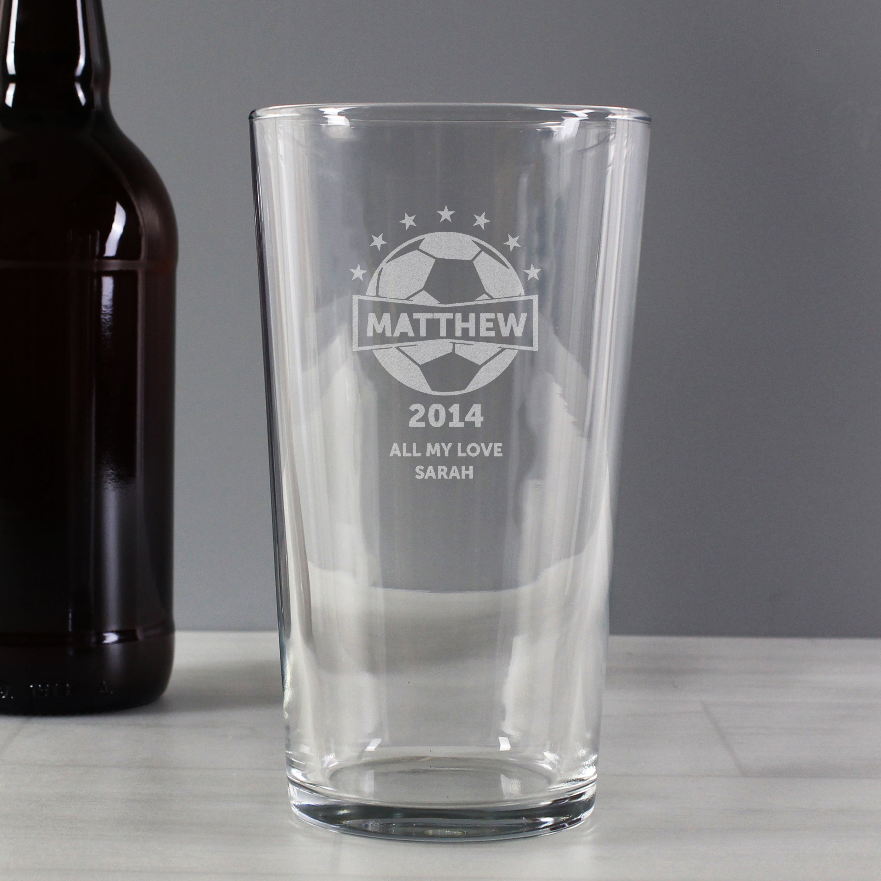 Glasses & Barware Personalised Football Pint Glass