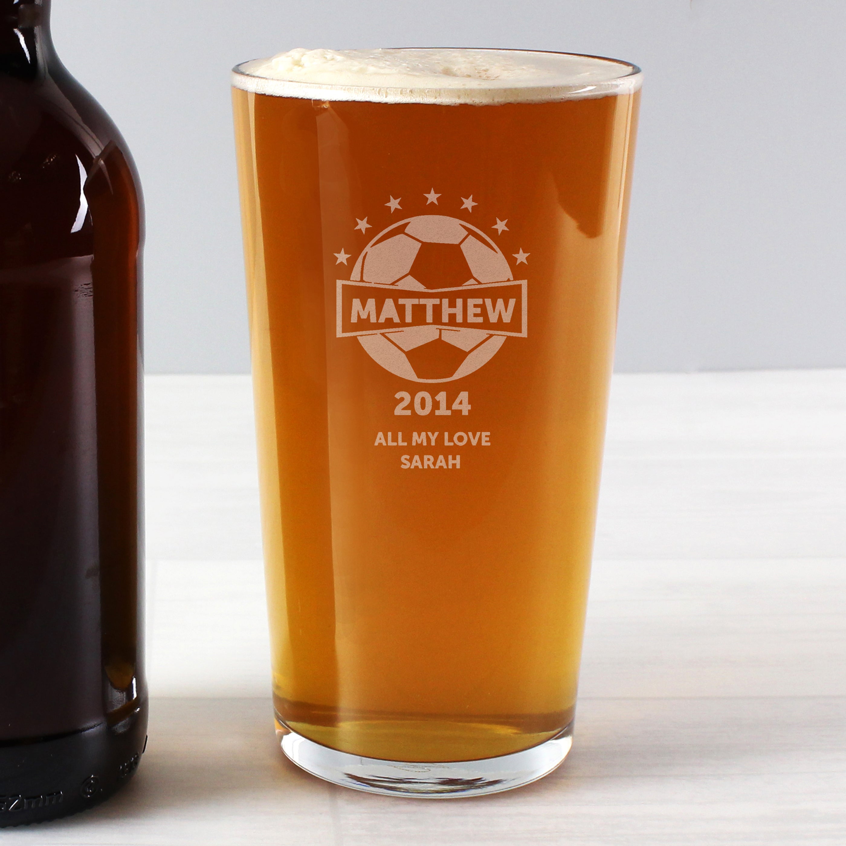 Glasses & Barware Personalised Football Pint Glass
