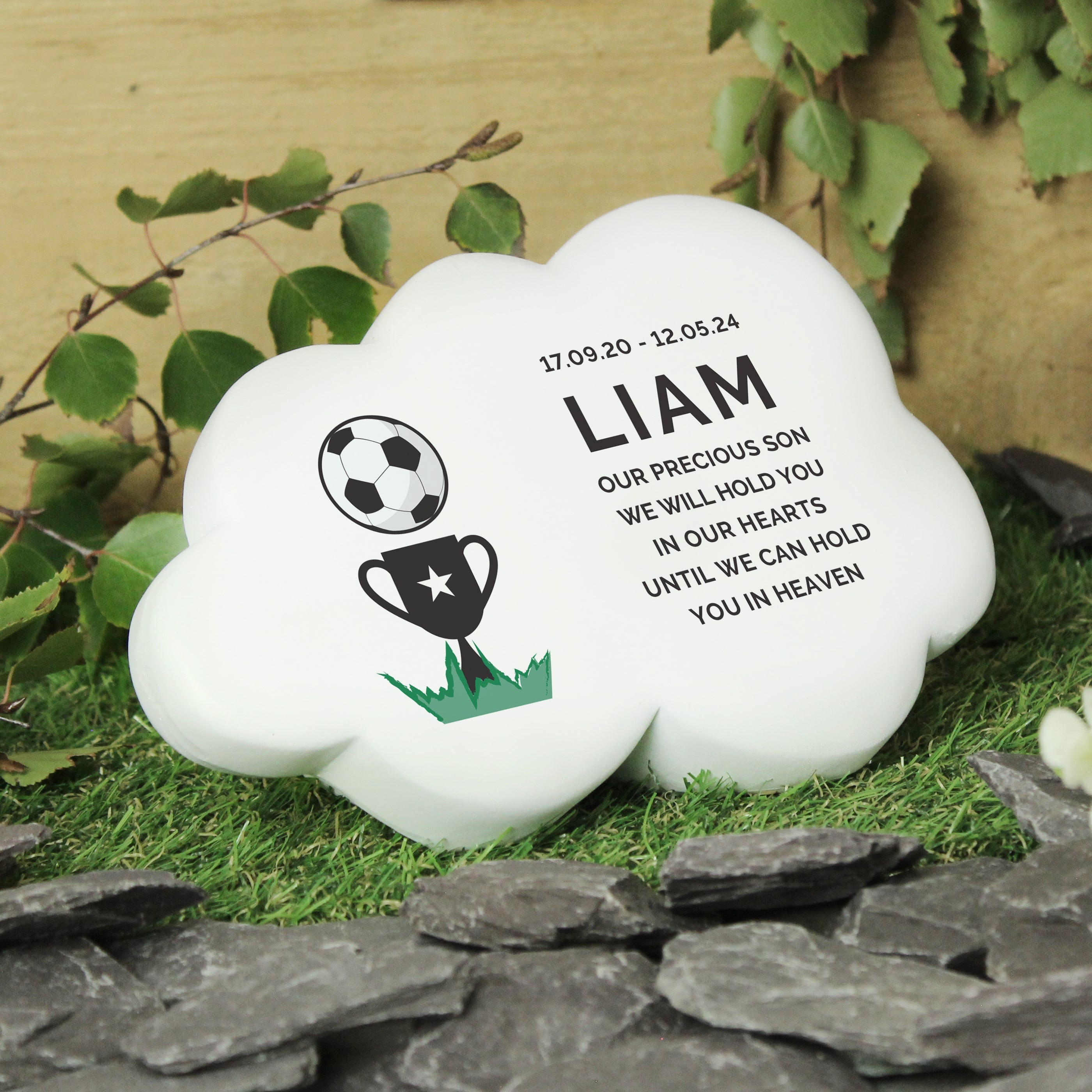 Ornaments Personalised Football Resin Memorial Cloud