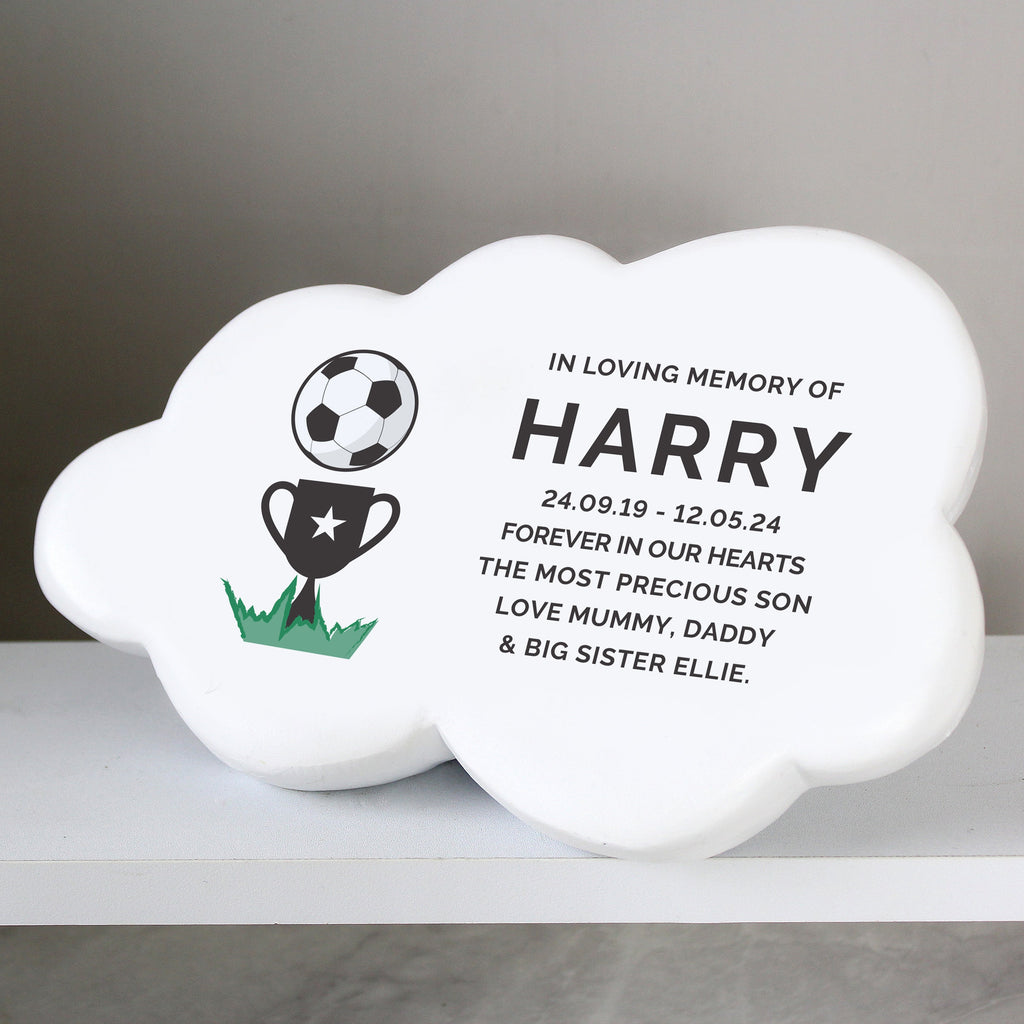 Ornaments Personalised Football Resin Memorial Cloud