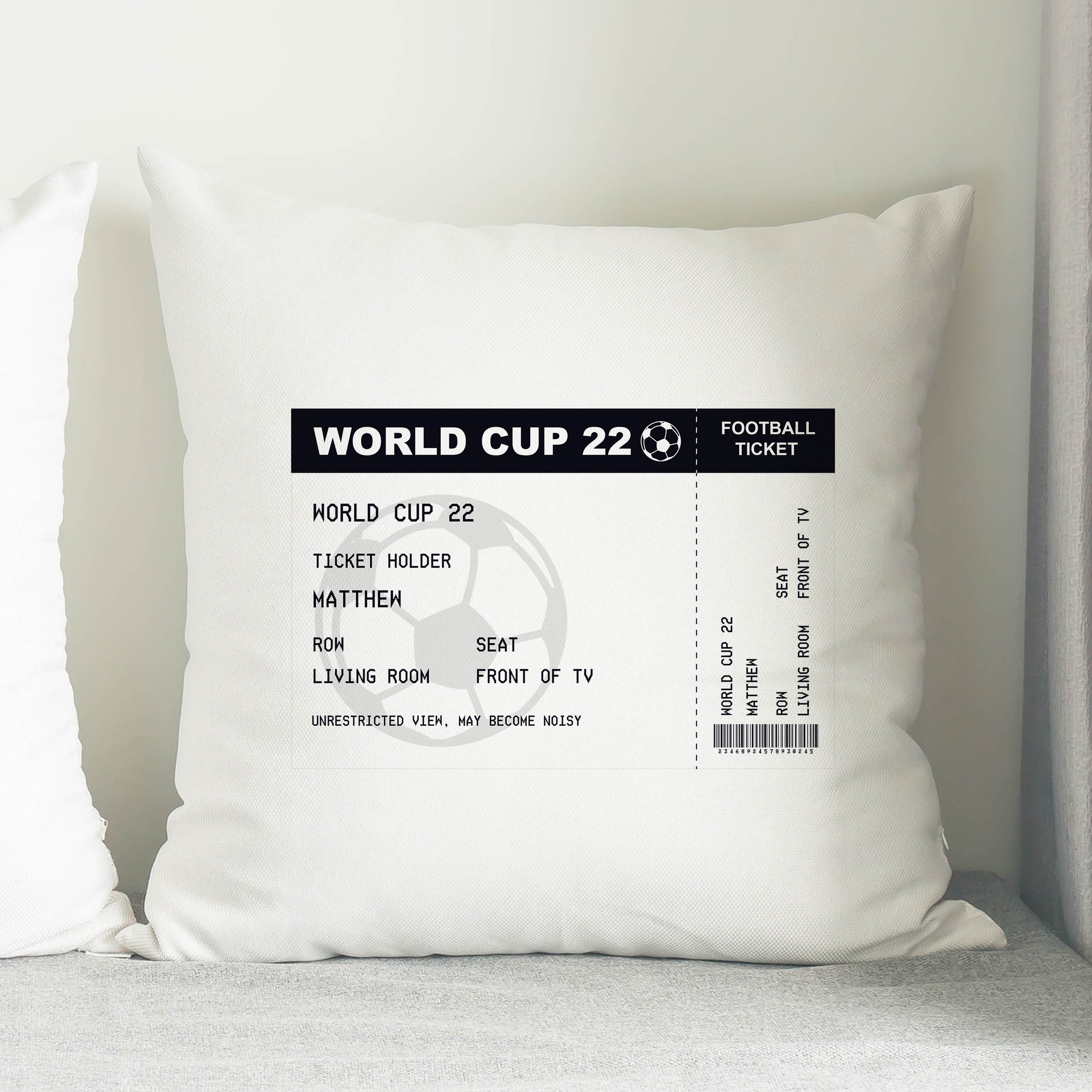 Textiles Personalised Football Ticket Cushion