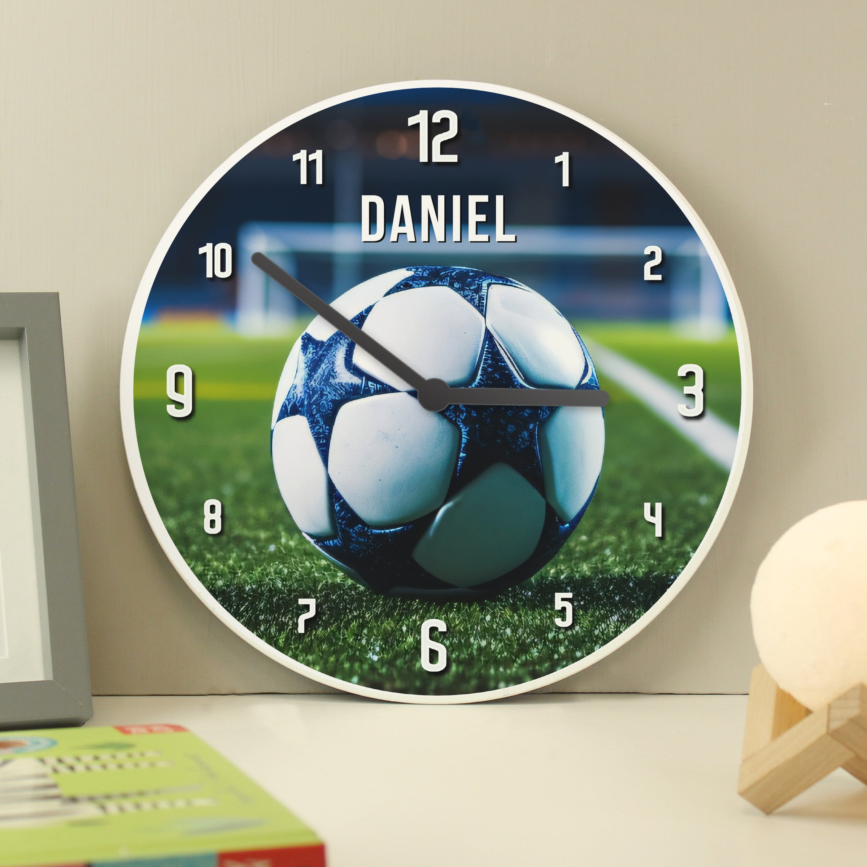 Clocks & Watches Personalised Football Wooden Childrens Clock