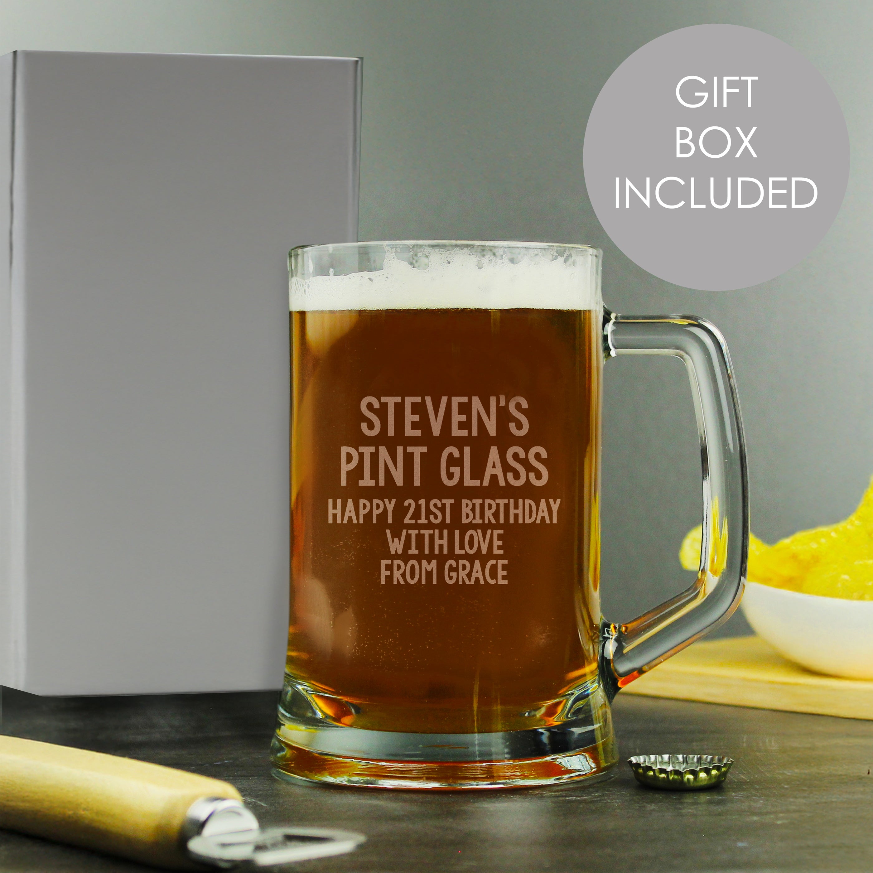 Glasses & Barware Personalised Free Text Pint Stern Tankard