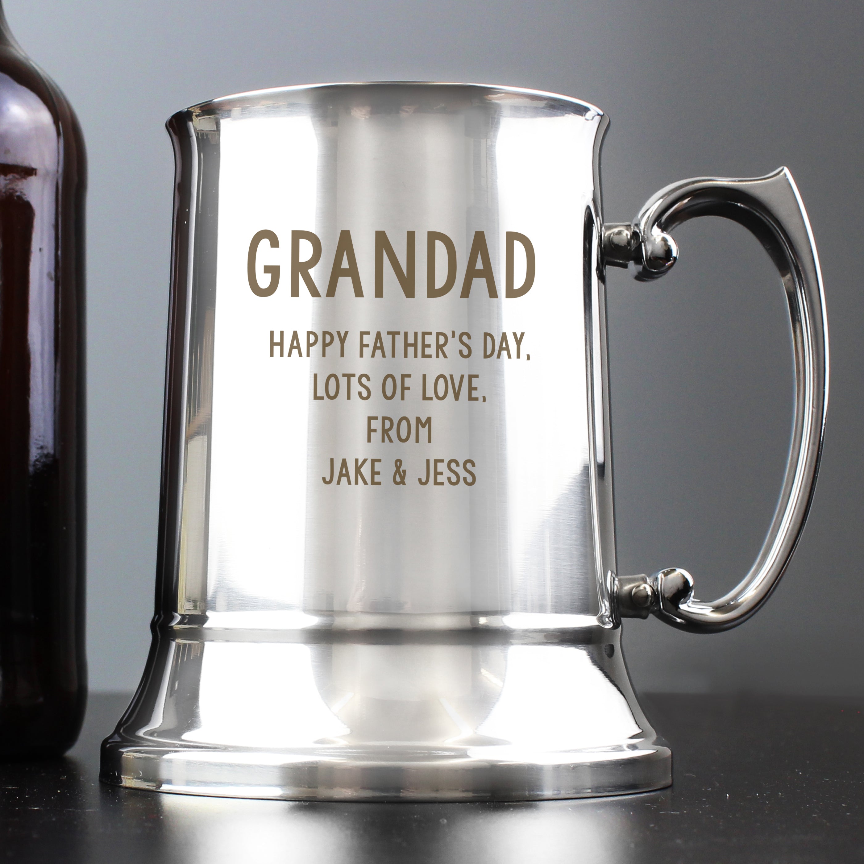 Glasses & Barware Personalised Free Text Stainless Steel Tankard