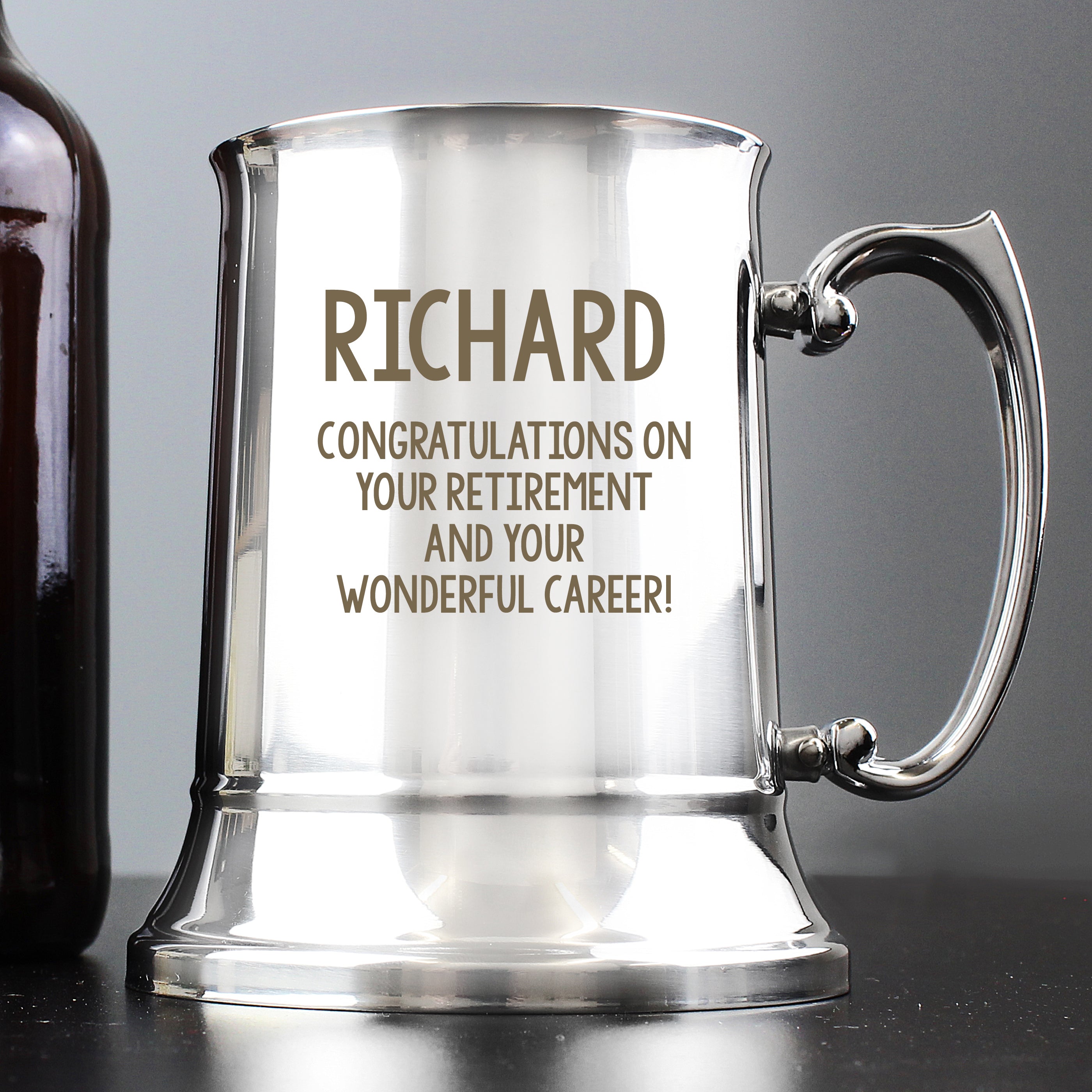 Glasses & Barware Personalised Free Text Stainless Steel Tankard