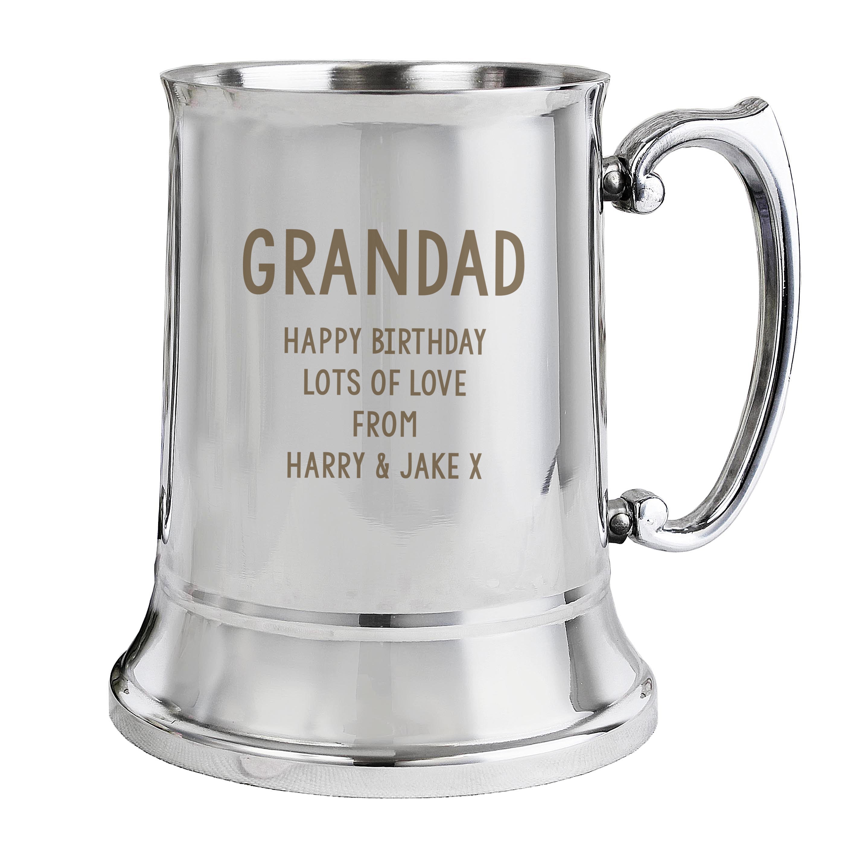 Glasses & Barware Personalised Free Text Stainless Steel Tankard