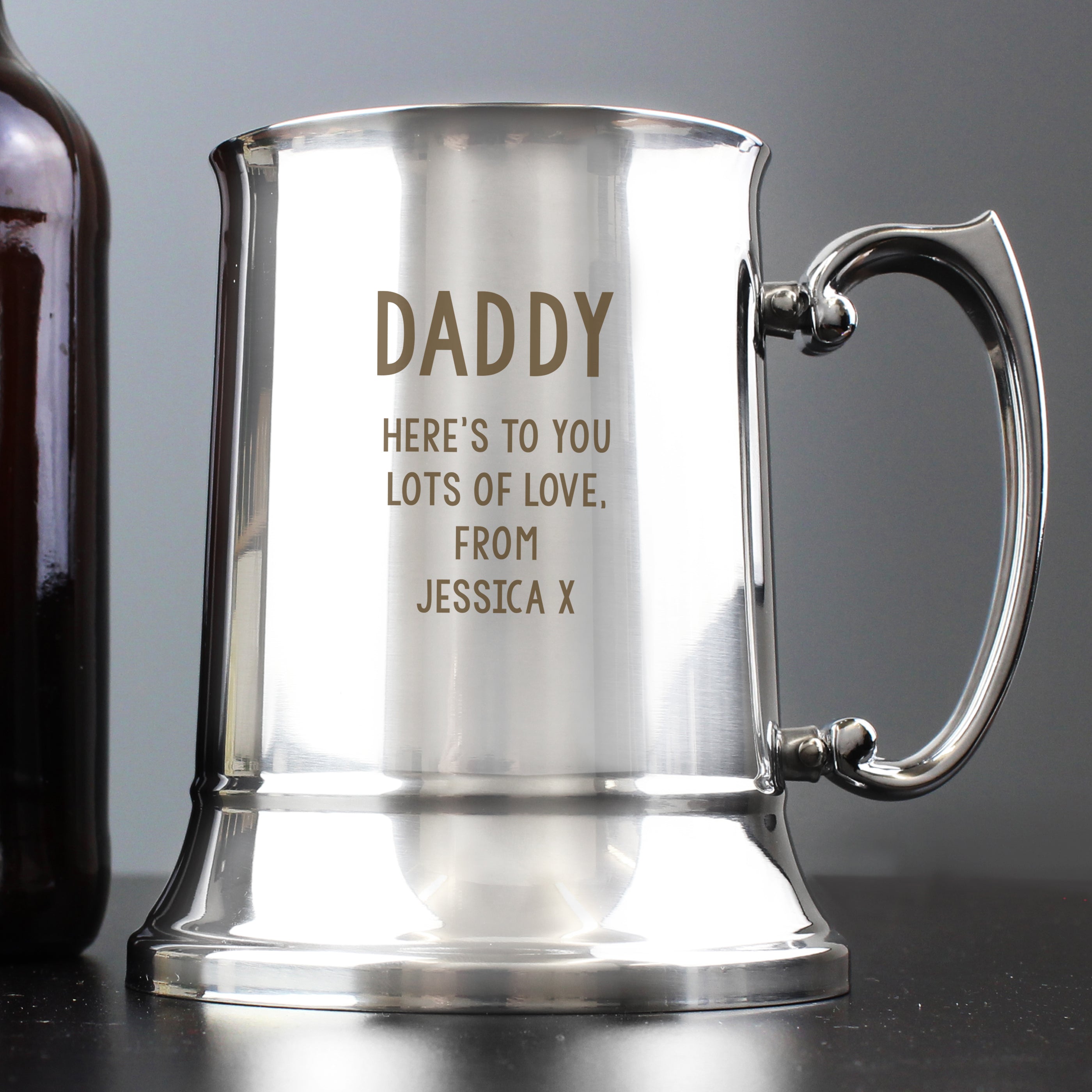 Glasses & Barware Personalised Free Text Stainless Steel Tankard