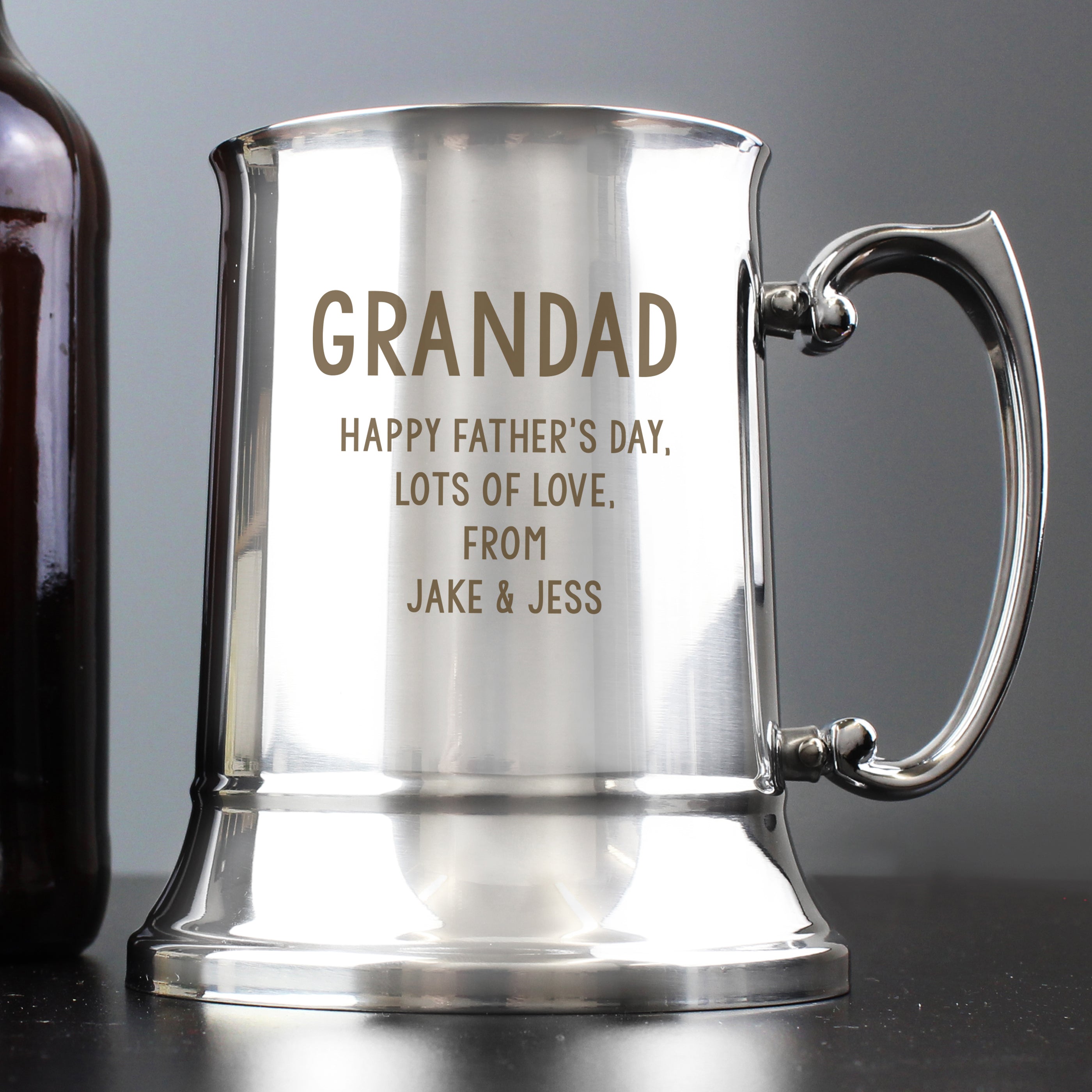 Glasses & Barware Personalised Free Text Stainless Steel Tankard