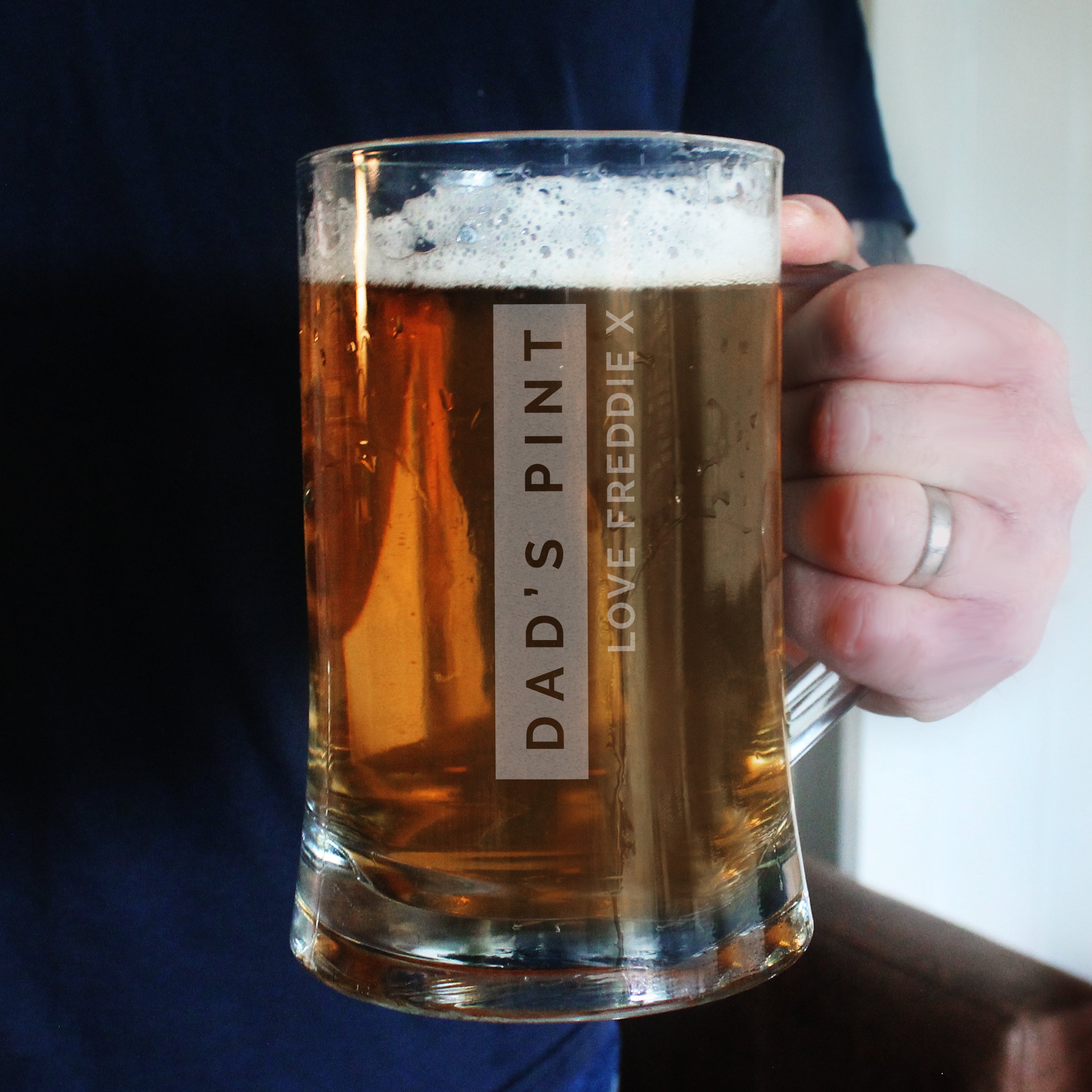 Glasses & Barware Personalised Free Text Stripe Pint Stern Tankard