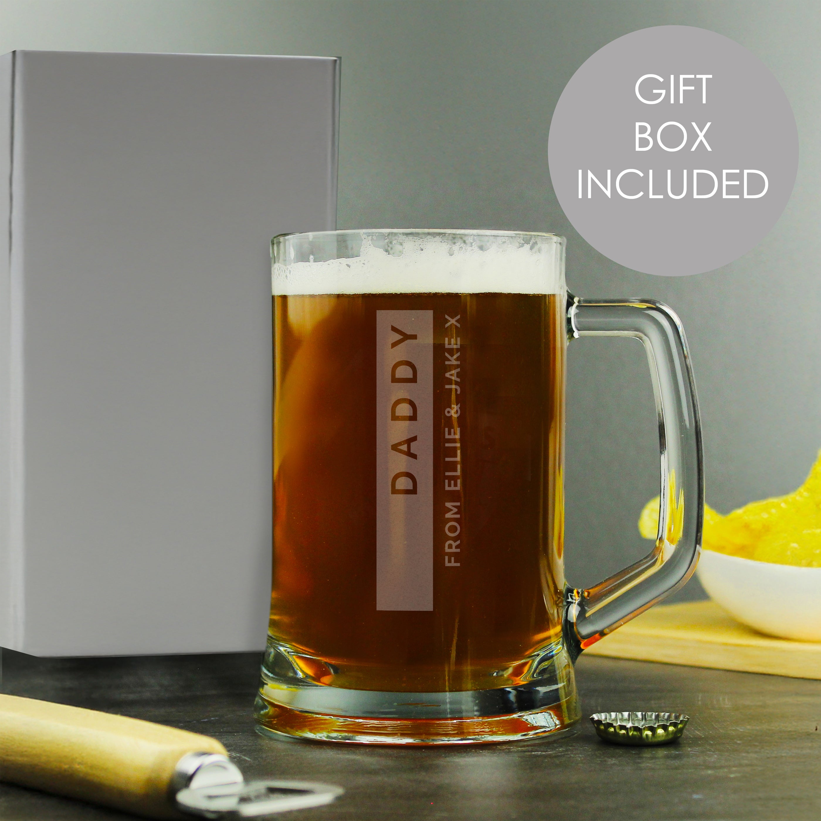 Glasses & Barware Personalised Free Text Stripe Pint Stern Tankard