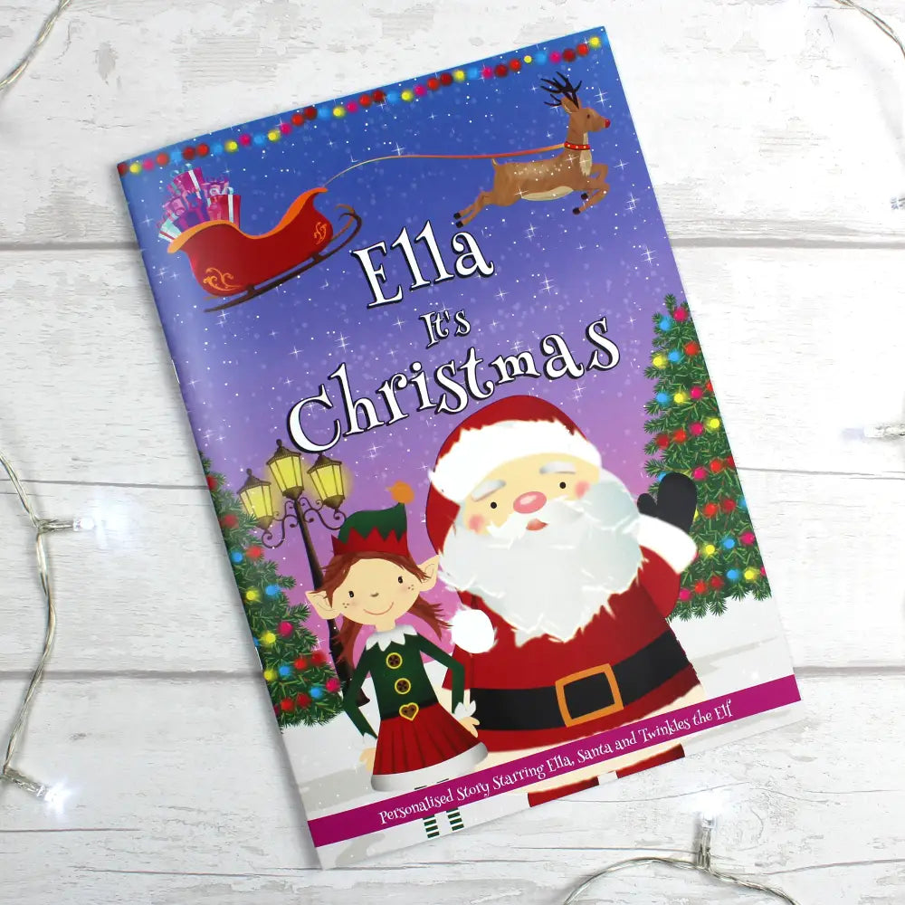 Books Personalised Girls ""It's Christmas"" Story Book, Featuring Santa and his Elf Twinkles