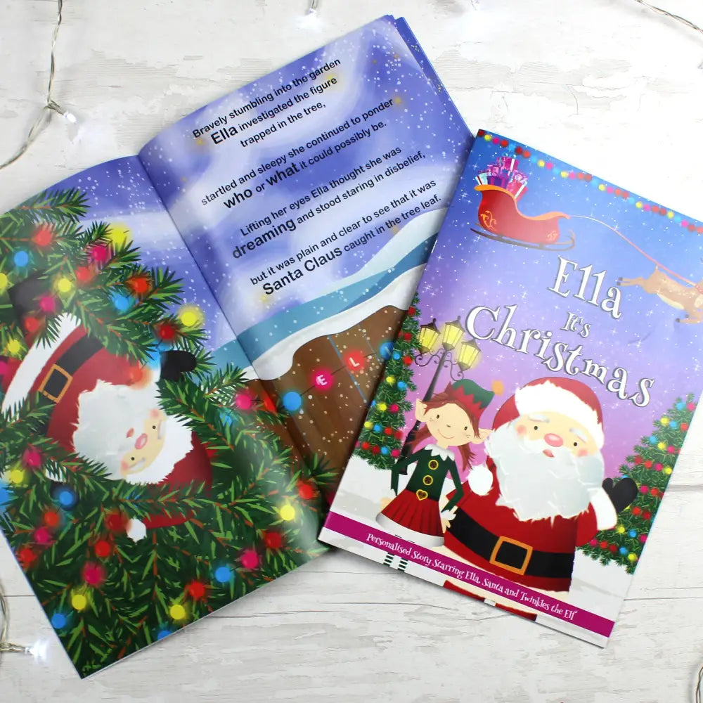 Books Personalised Girls ""It's Christmas"" Story Book, Featuring Santa and his Elf Twinkles
