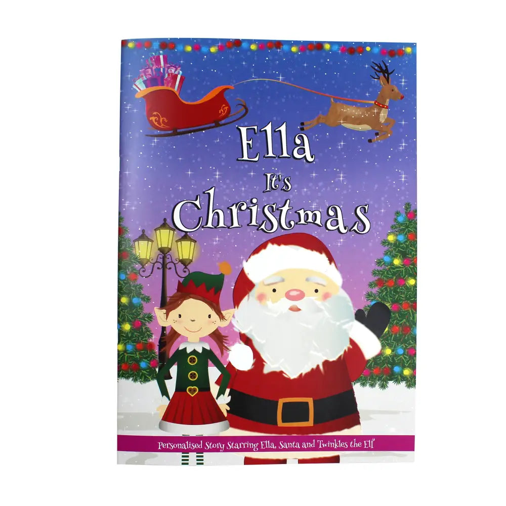 Books Personalised Girls ""It's Christmas"" Story Book, Featuring Santa and his Elf Twinkles