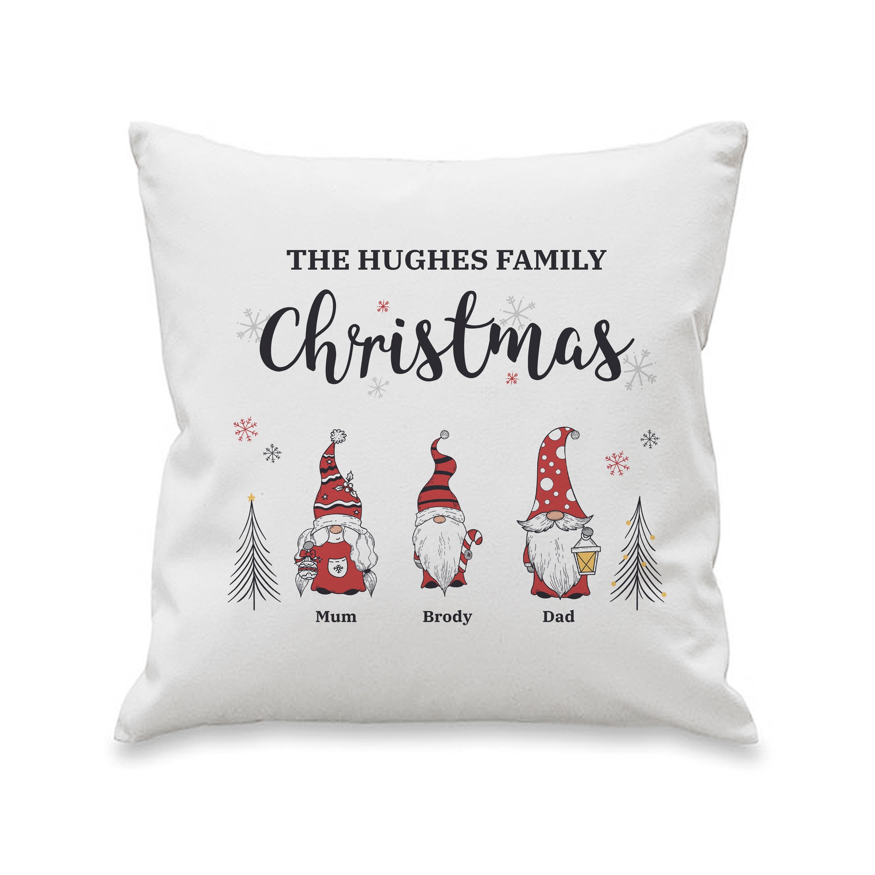 Textiles Personalised Gonk Family Christmas Cushion