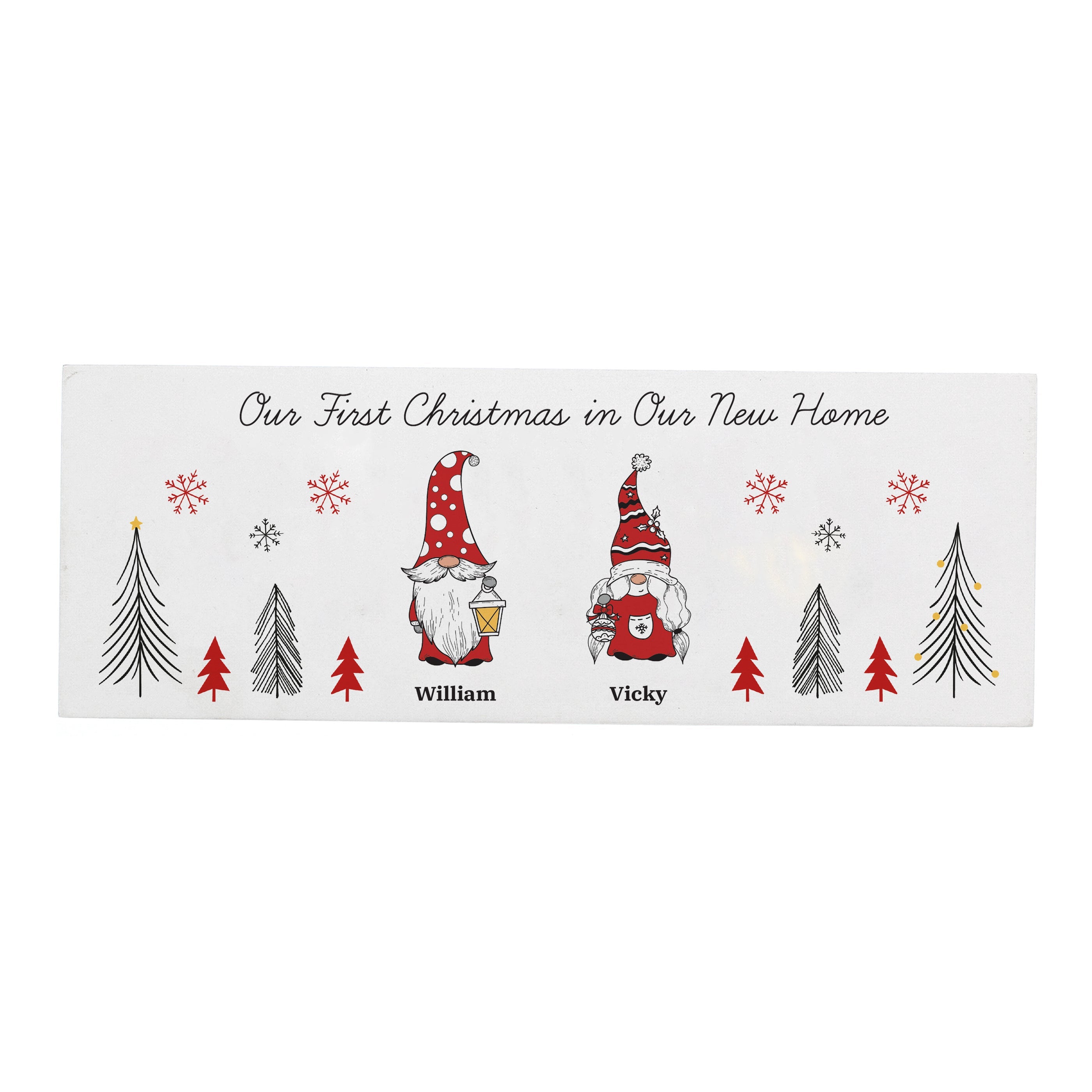 Christmas Decorations Personalised Gonk Family Christmas Wooden Mantel Decoration
