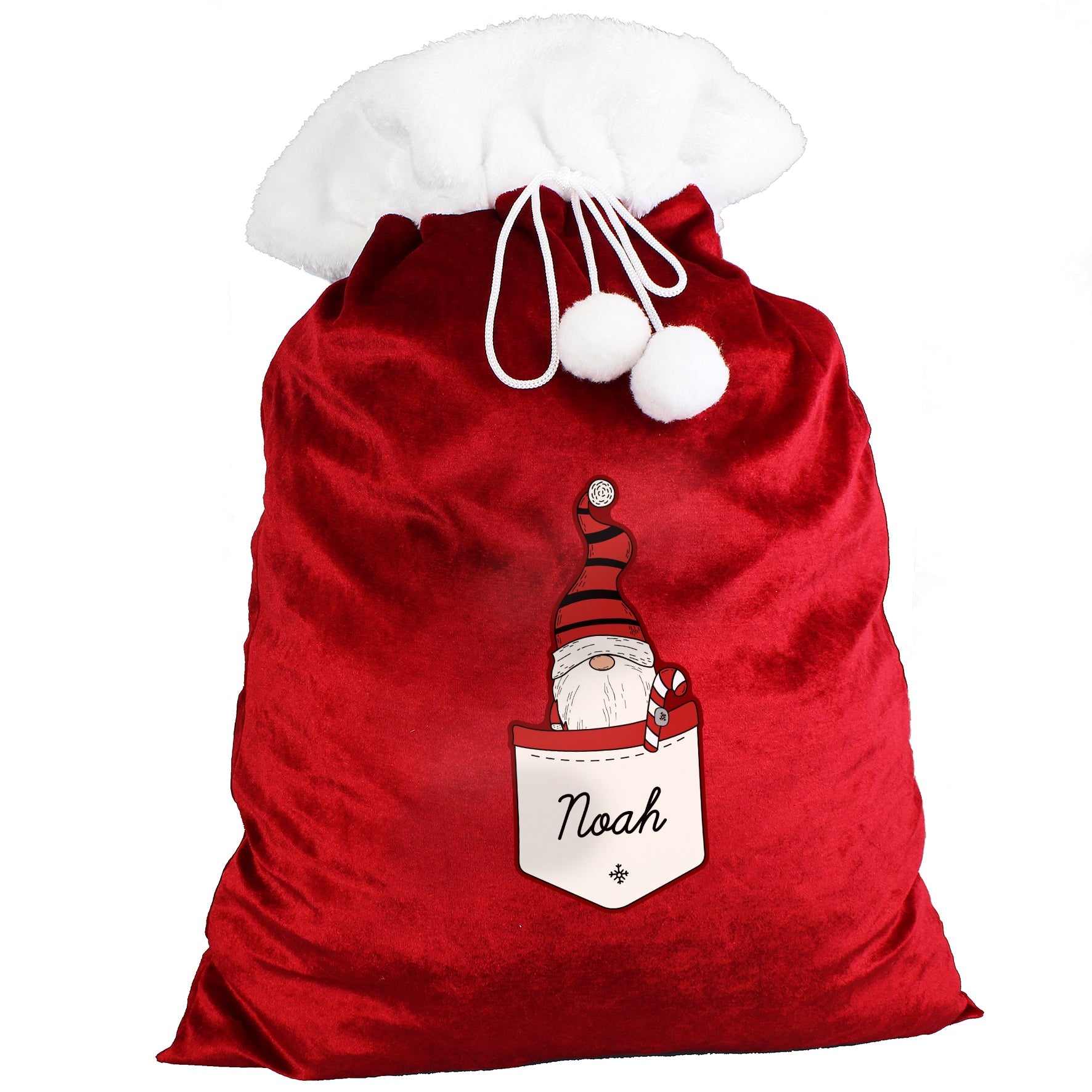 Christmas Decorations Personalised Gonk Family Red Christmas Sack - Boy