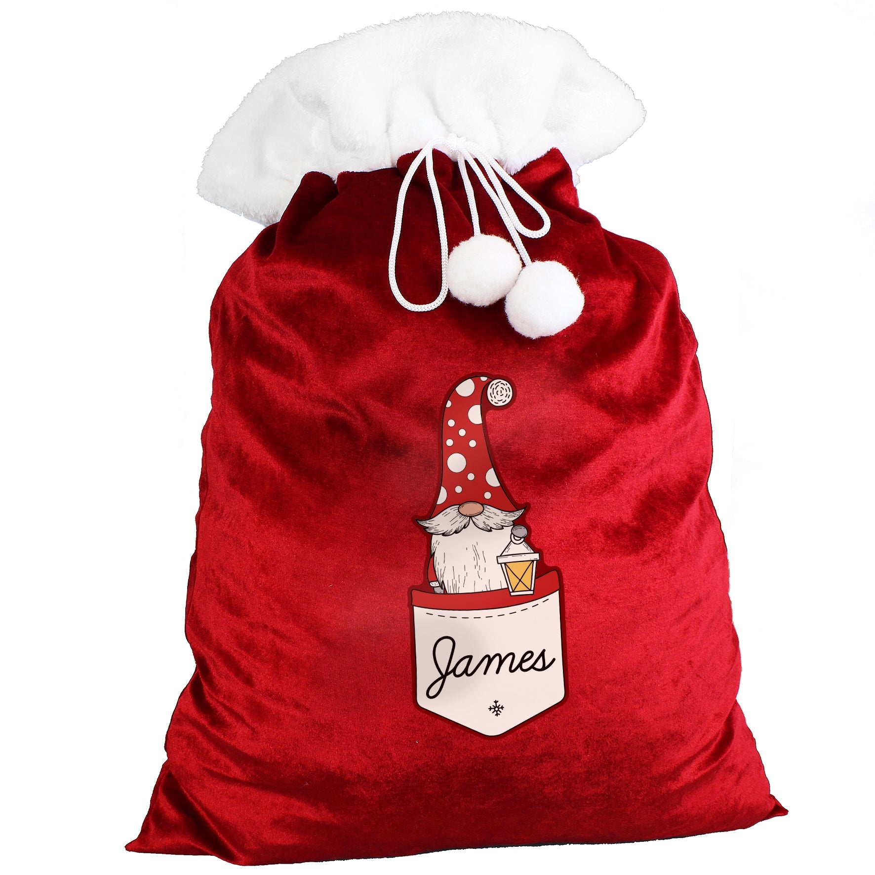 Christmas Decorations Personalised Gonk Family Red Christmas Sack - Male