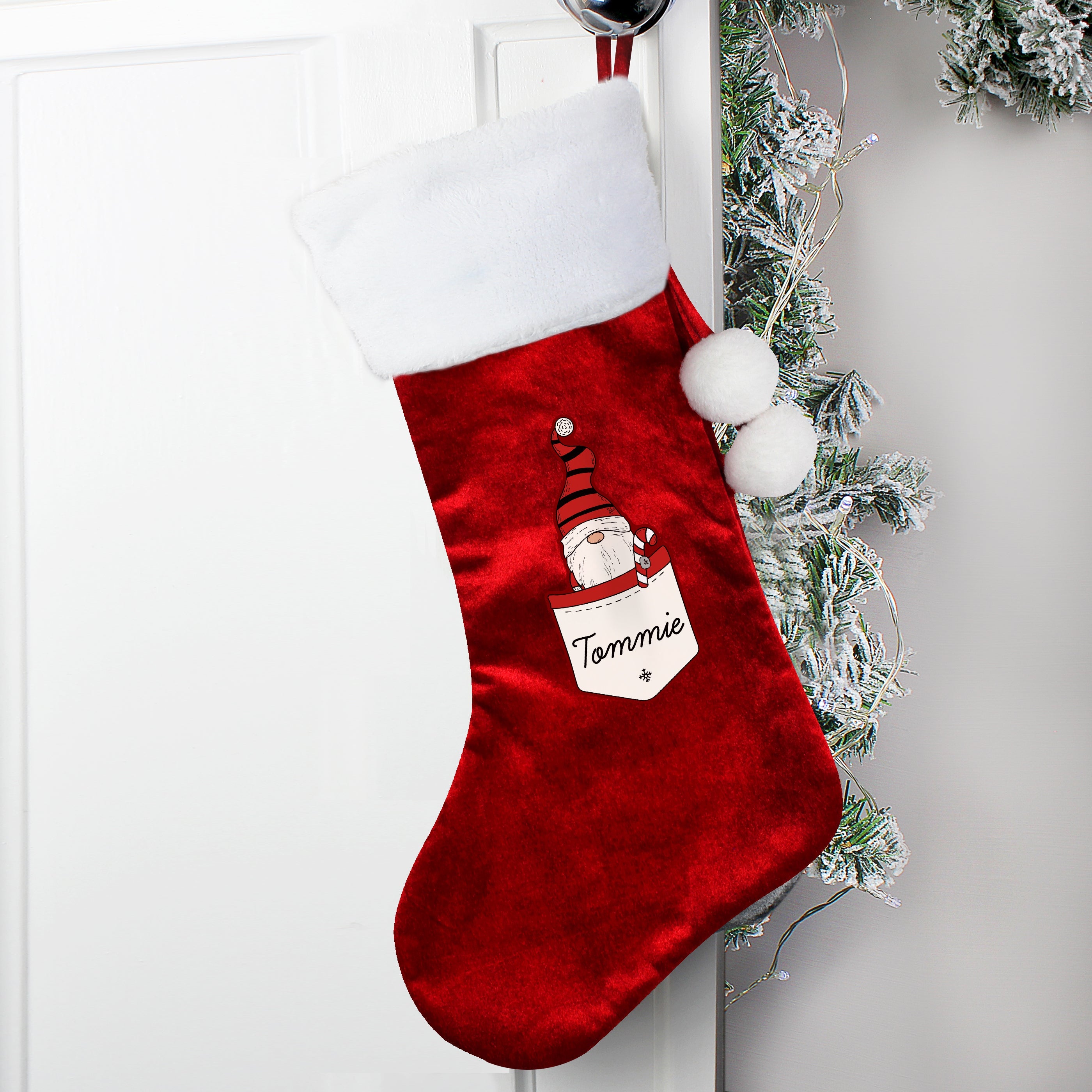 Christmas Decorations Personalised Gonk Family Red Christmas Stocking- Boy