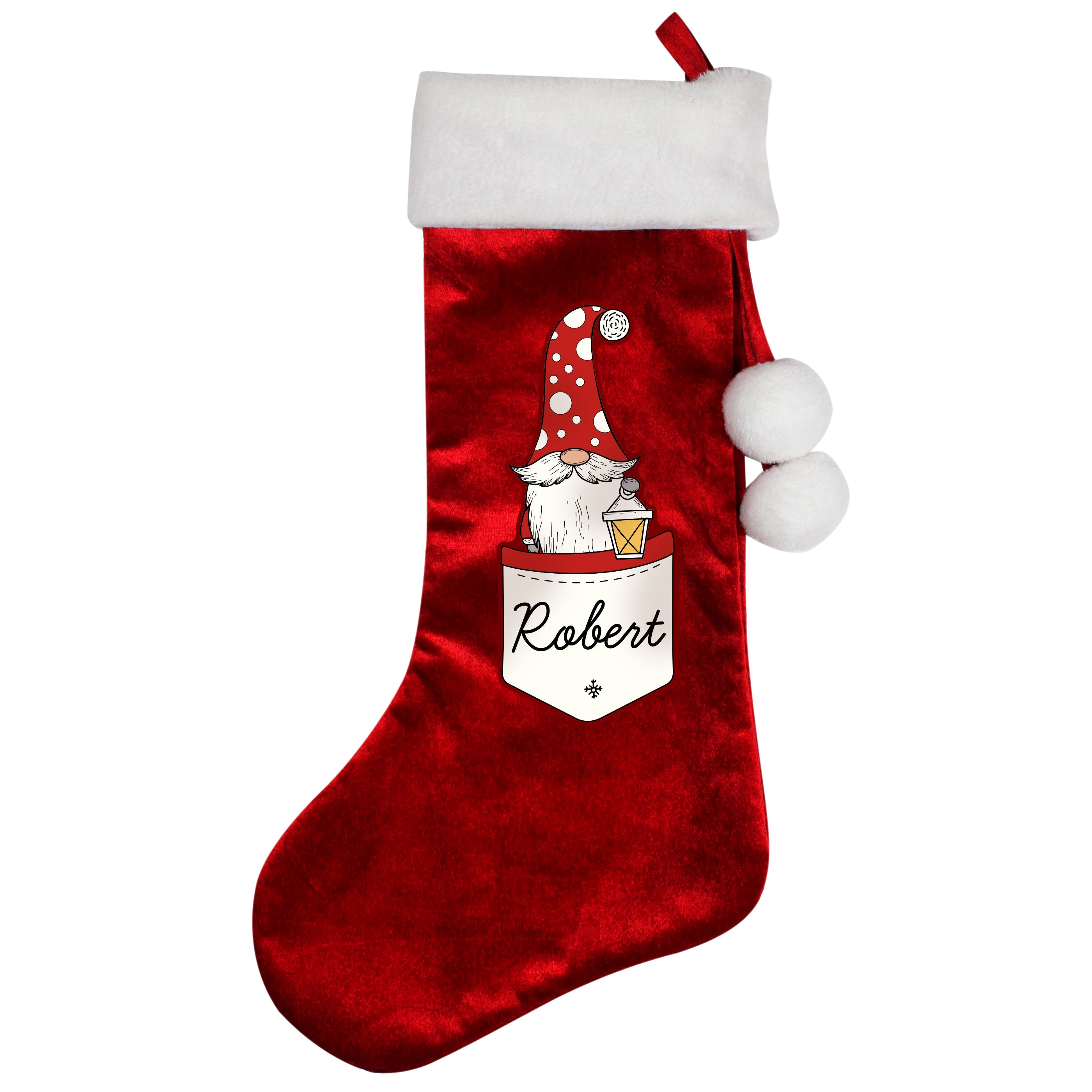 Christmas Decorations Personalised Gonk Family Red Christmas Stocking- Male