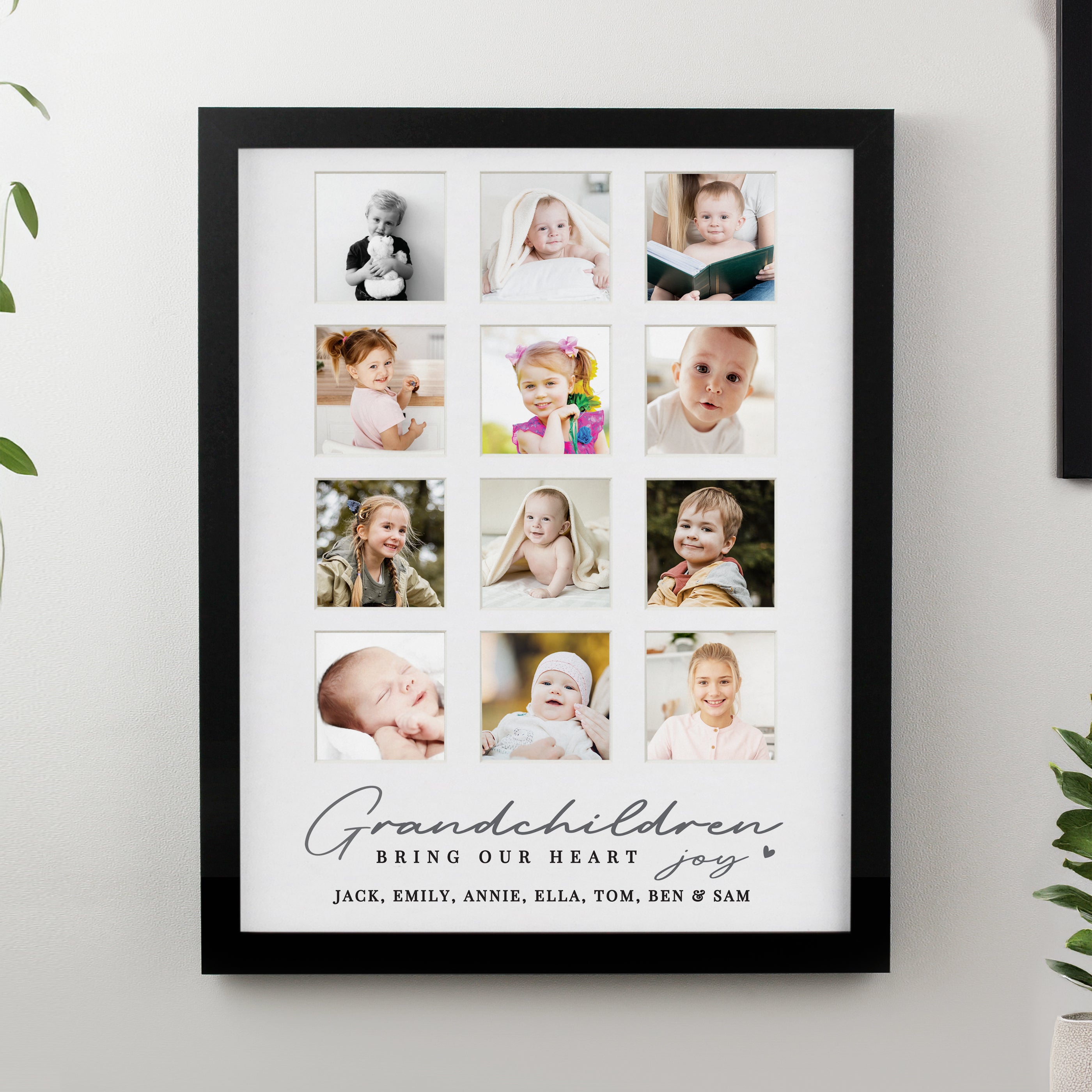 Photo Frames, Albums and Guestbooks Personalised Grandchildren Black Multi Photo Frame