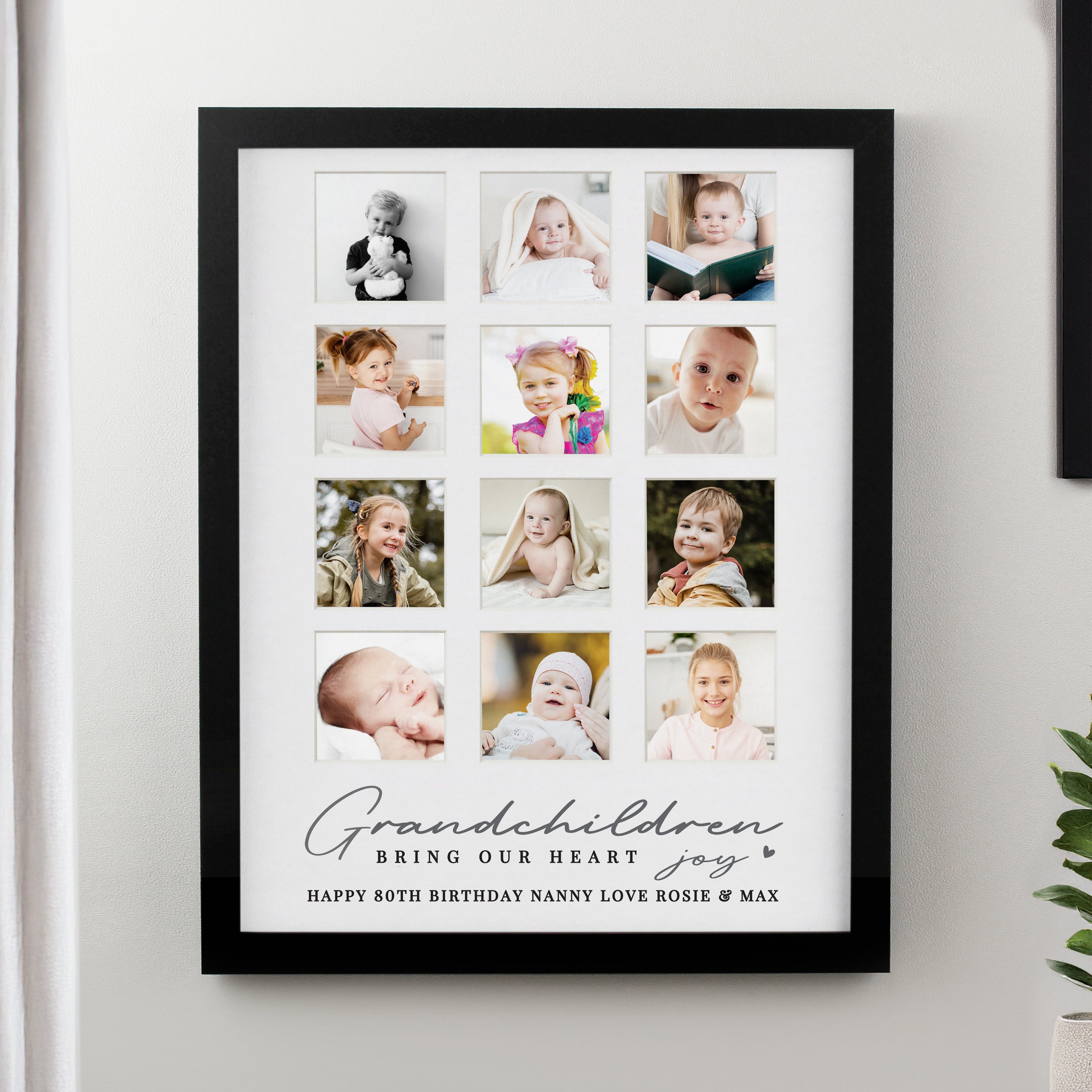 Photo Frames, Albums and Guestbooks Personalised Grandchildren Black Multi Photo Frame